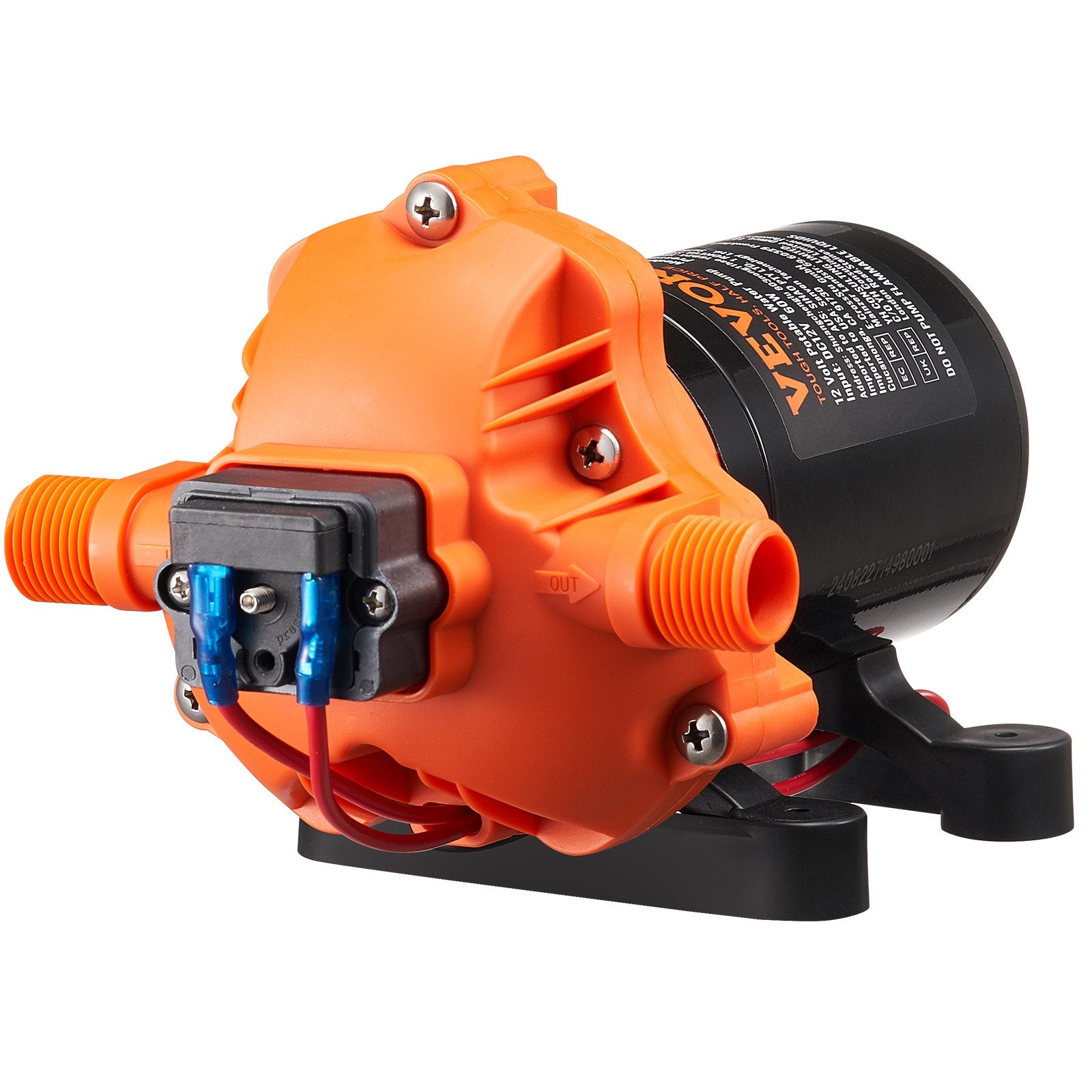 Diaphragm Pump 1.8 GPM 12V DC Water Pump 40-100 PSI 1/2 MNPT AUTO PSI SWITCH DC