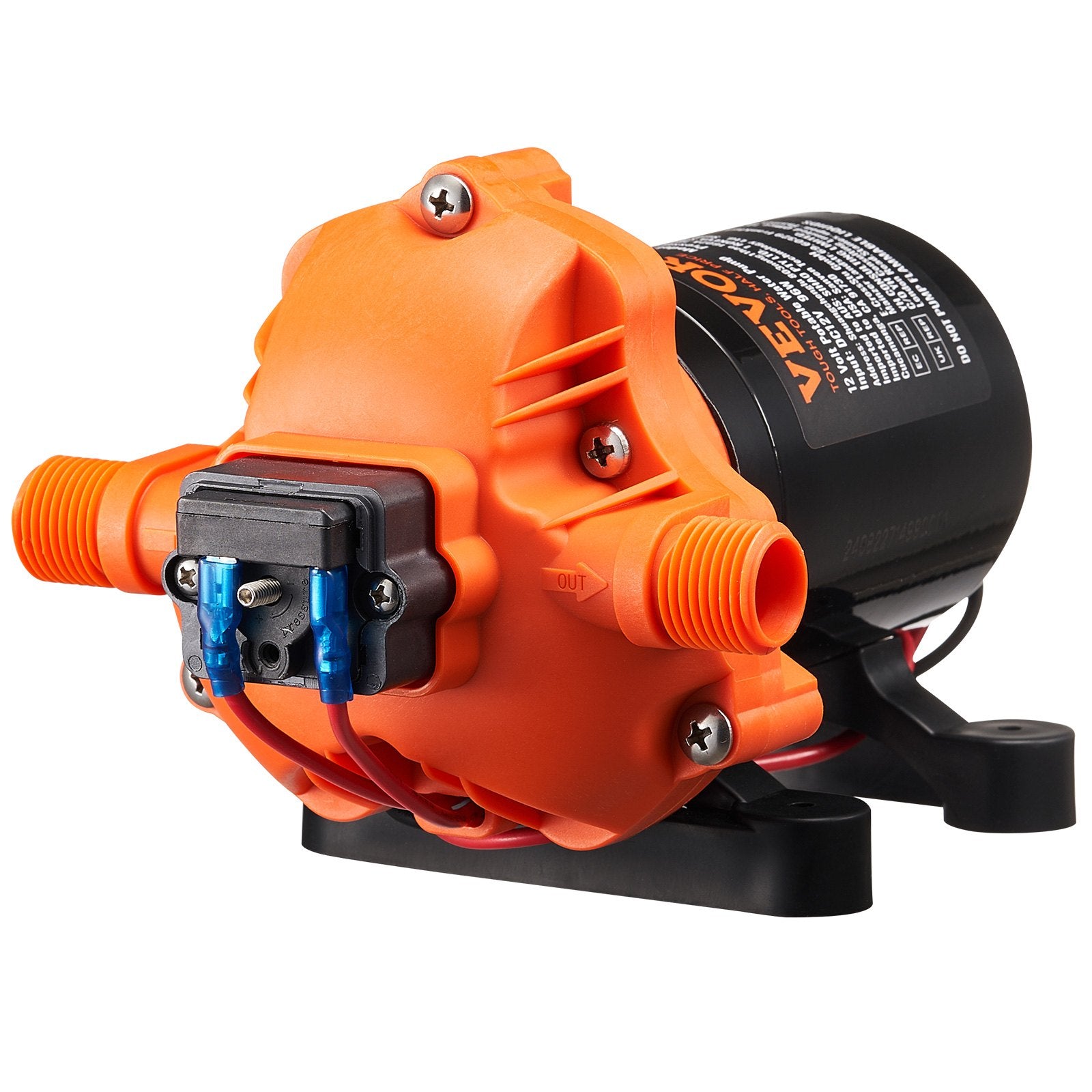 Diaphragm Pump 3GPM 12V DC 3-Chamber with Pressure Switch 1/2in MNPT