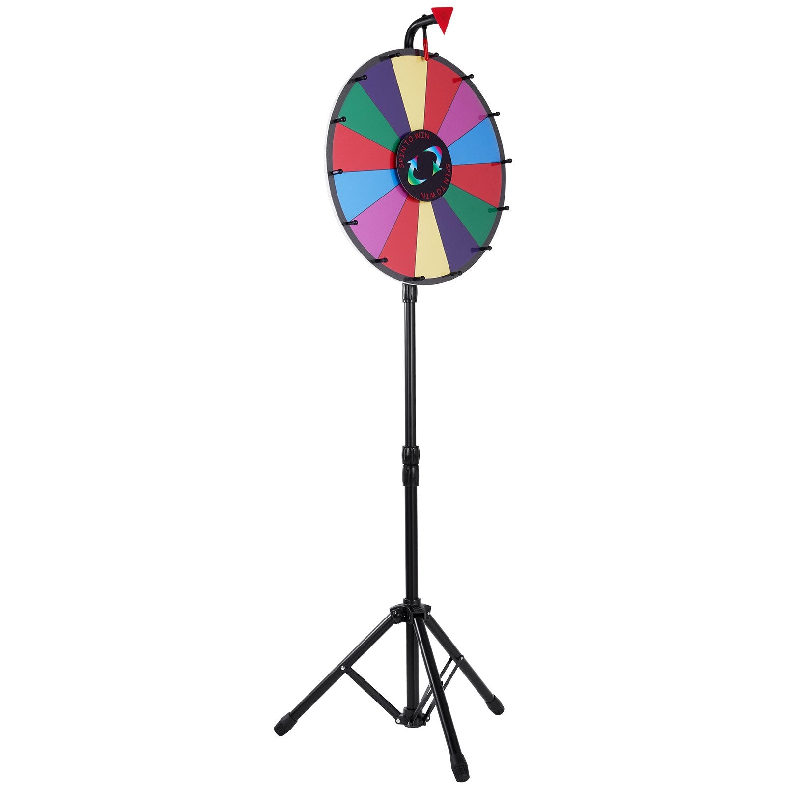 Tabletop Color Prize Wheel 18 Inch with Folding Tripod Stand 14 Slots Dry Erase