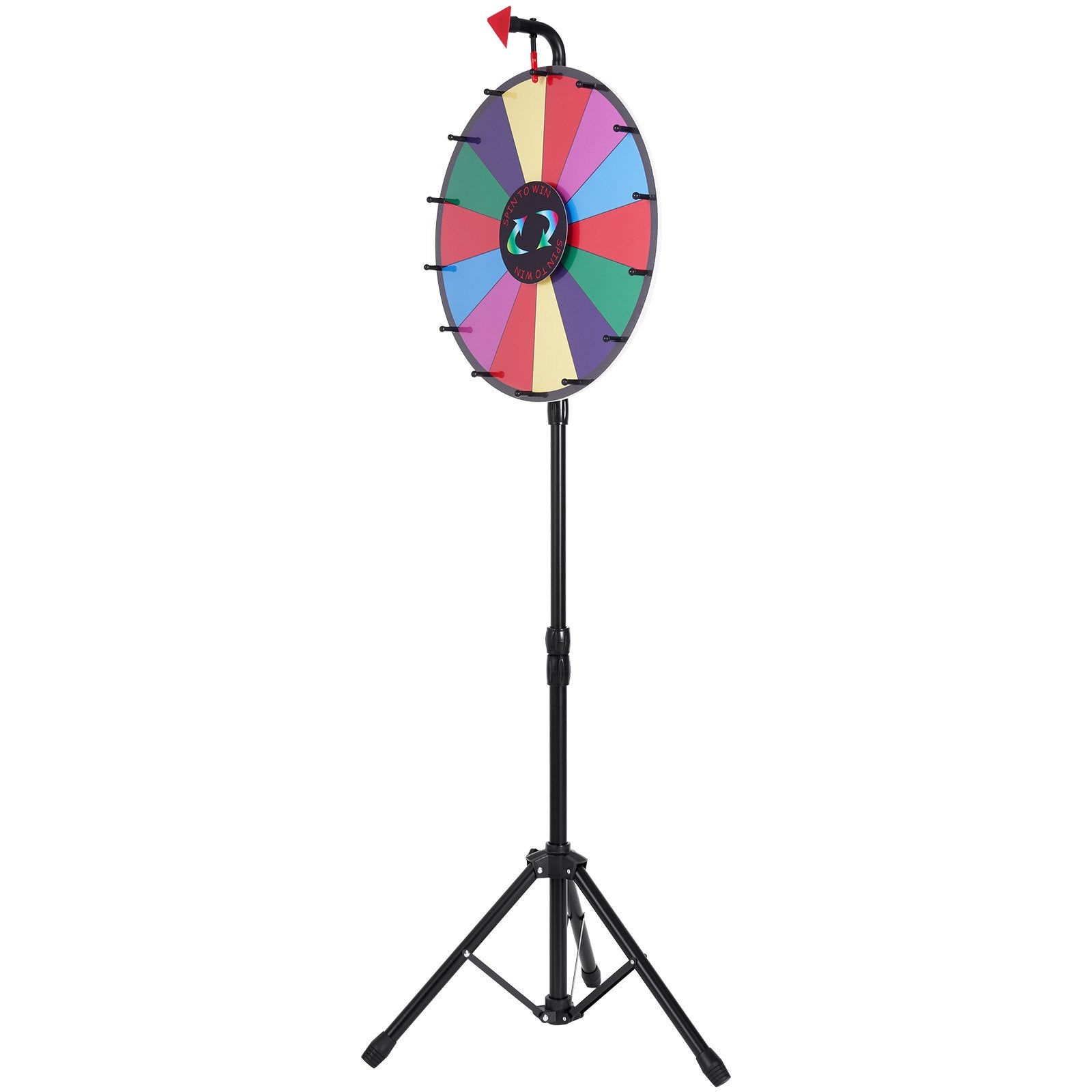 Tabletop Color Prize Wheel 18 Inch with Folding Tripod Stand 14 Slots Dry Erase