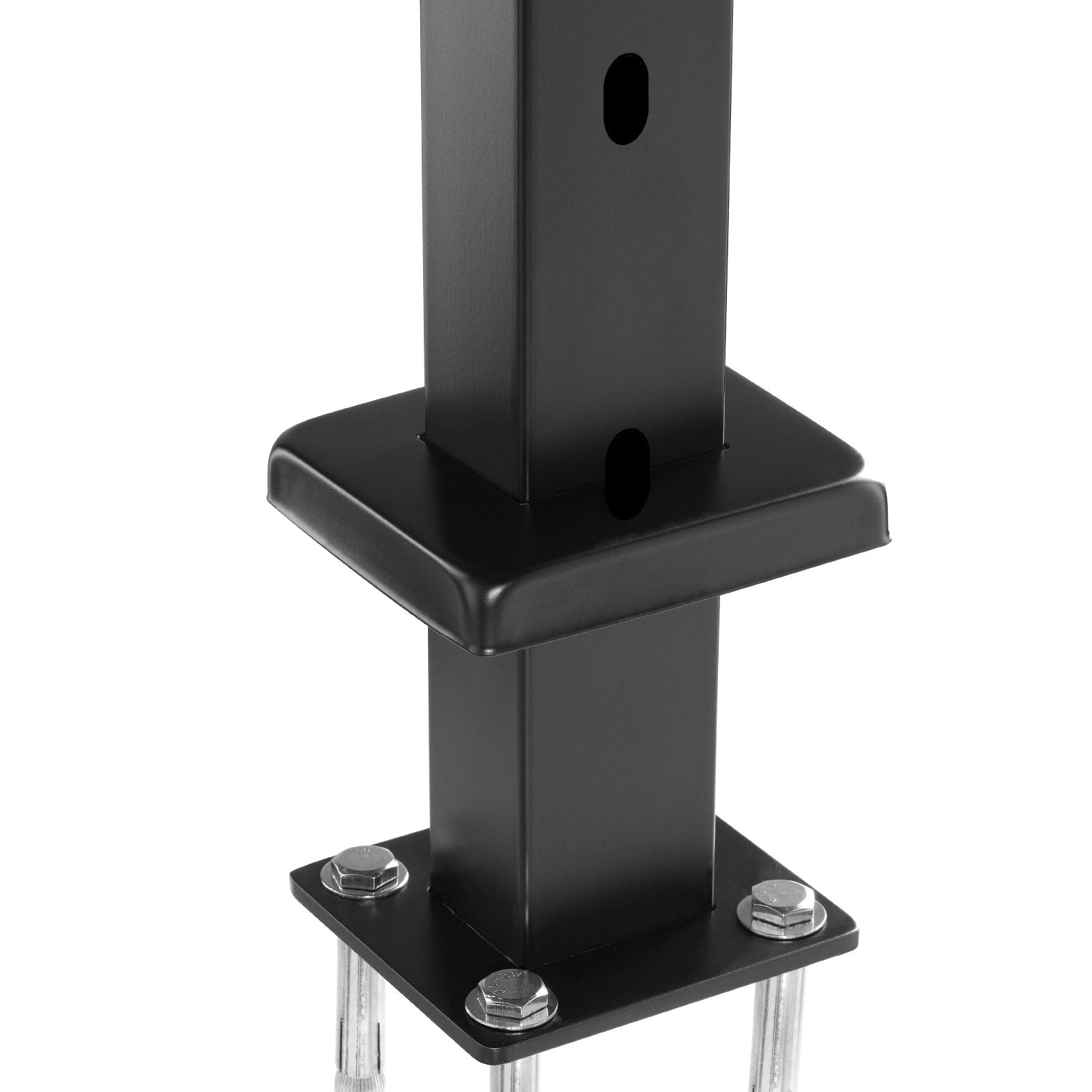 Cable Railing Post 36x2x2" Stainless Steel with Pre-Drilled 30° Holes, Black