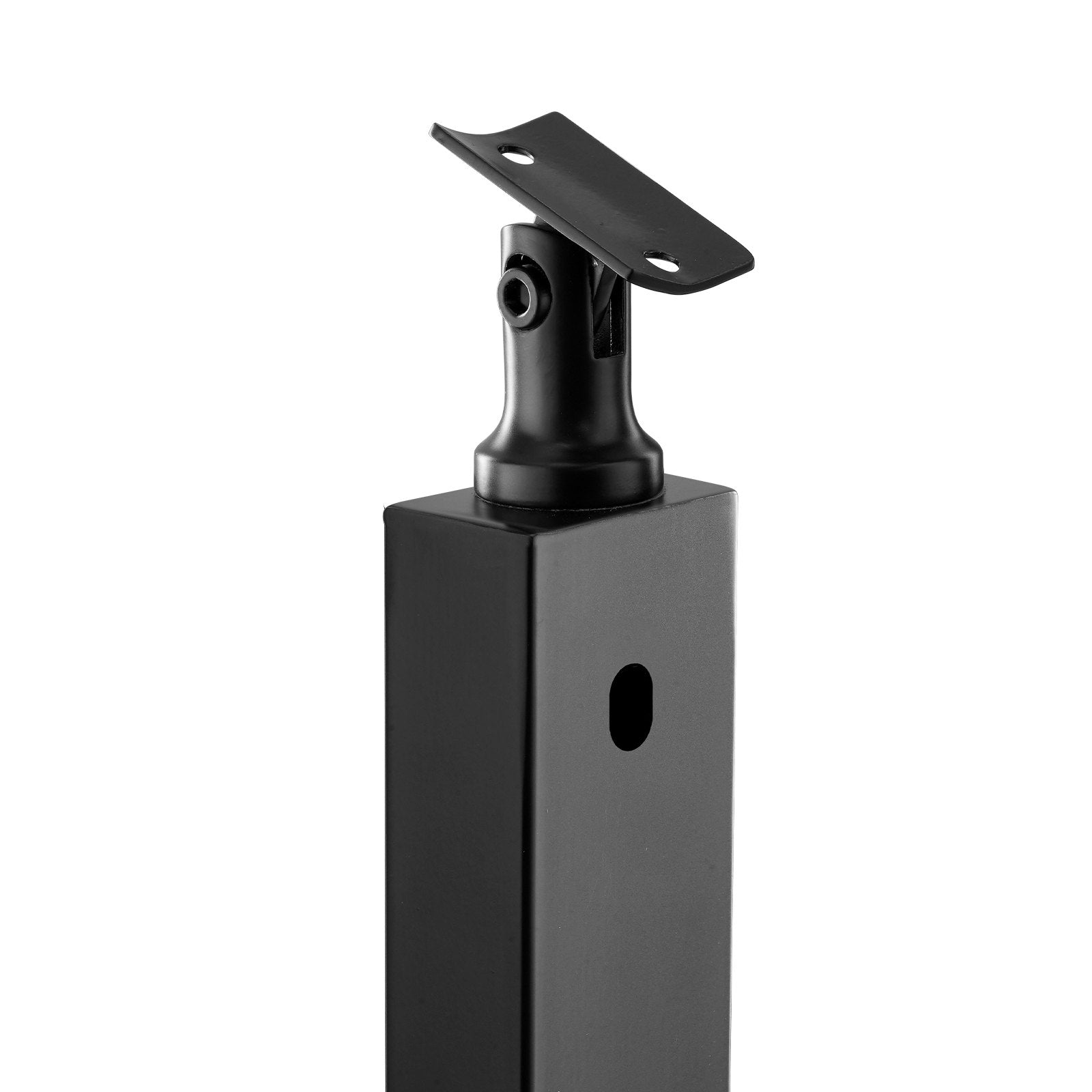 Cable Railing Post 36x2x2" Stainless Steel with Pre-Drilled 30° Holes, Black