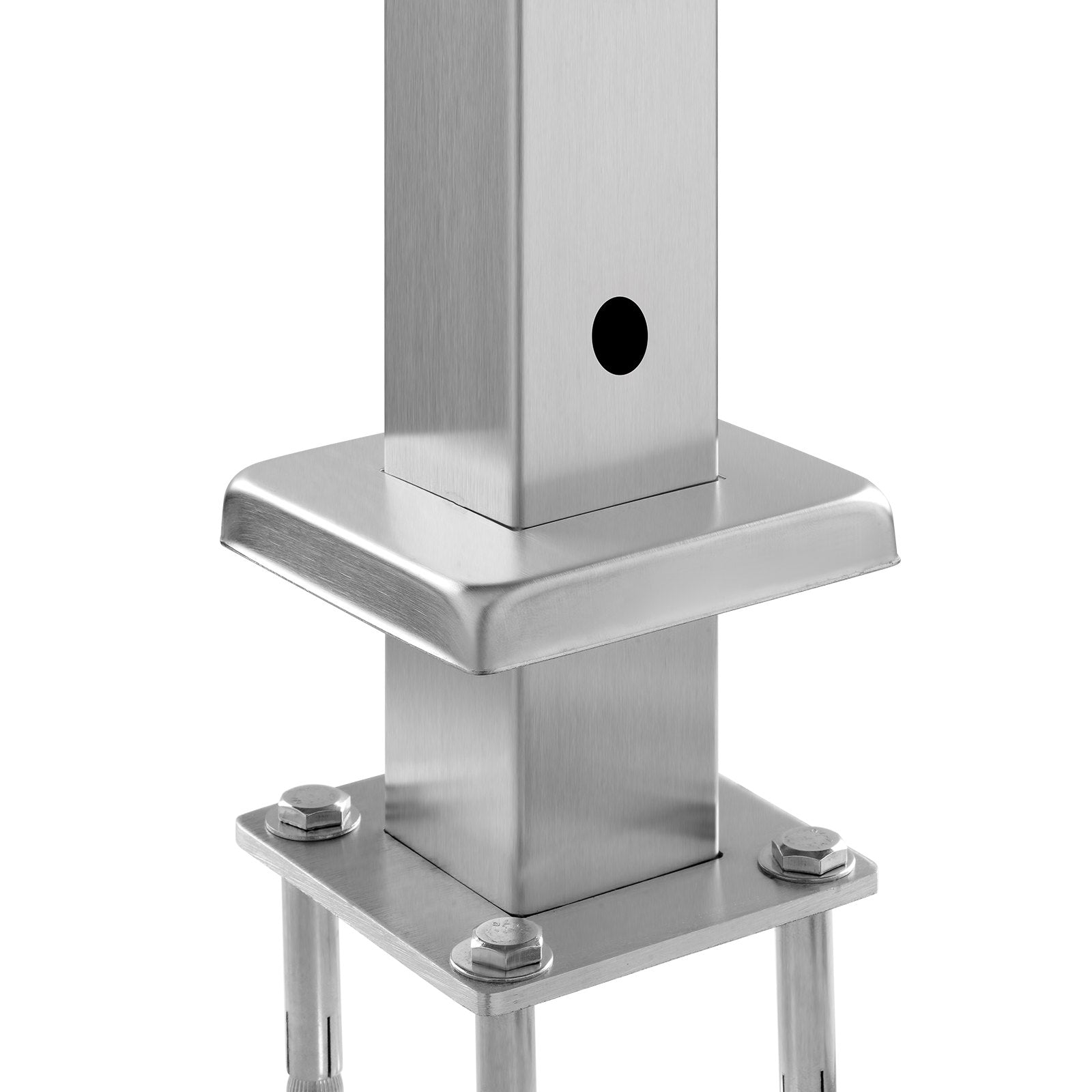 Cable Railing Post 42x2x2 Inch Stainless Steel Level Deck Stair with Bracket