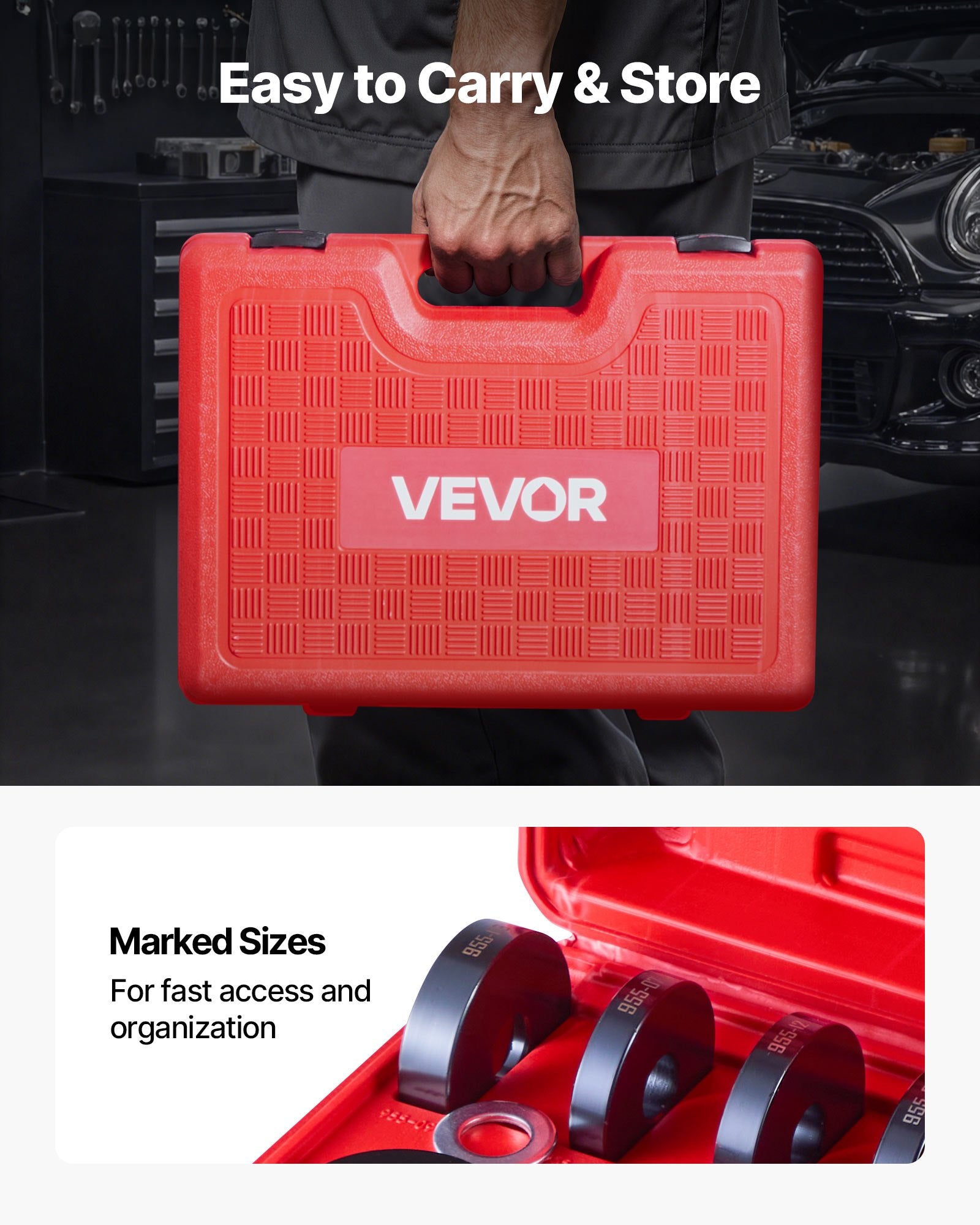 Bearing Press Kit 34PCS 2-in-1 Ball Joint & Wheel Bearing Puller with Case