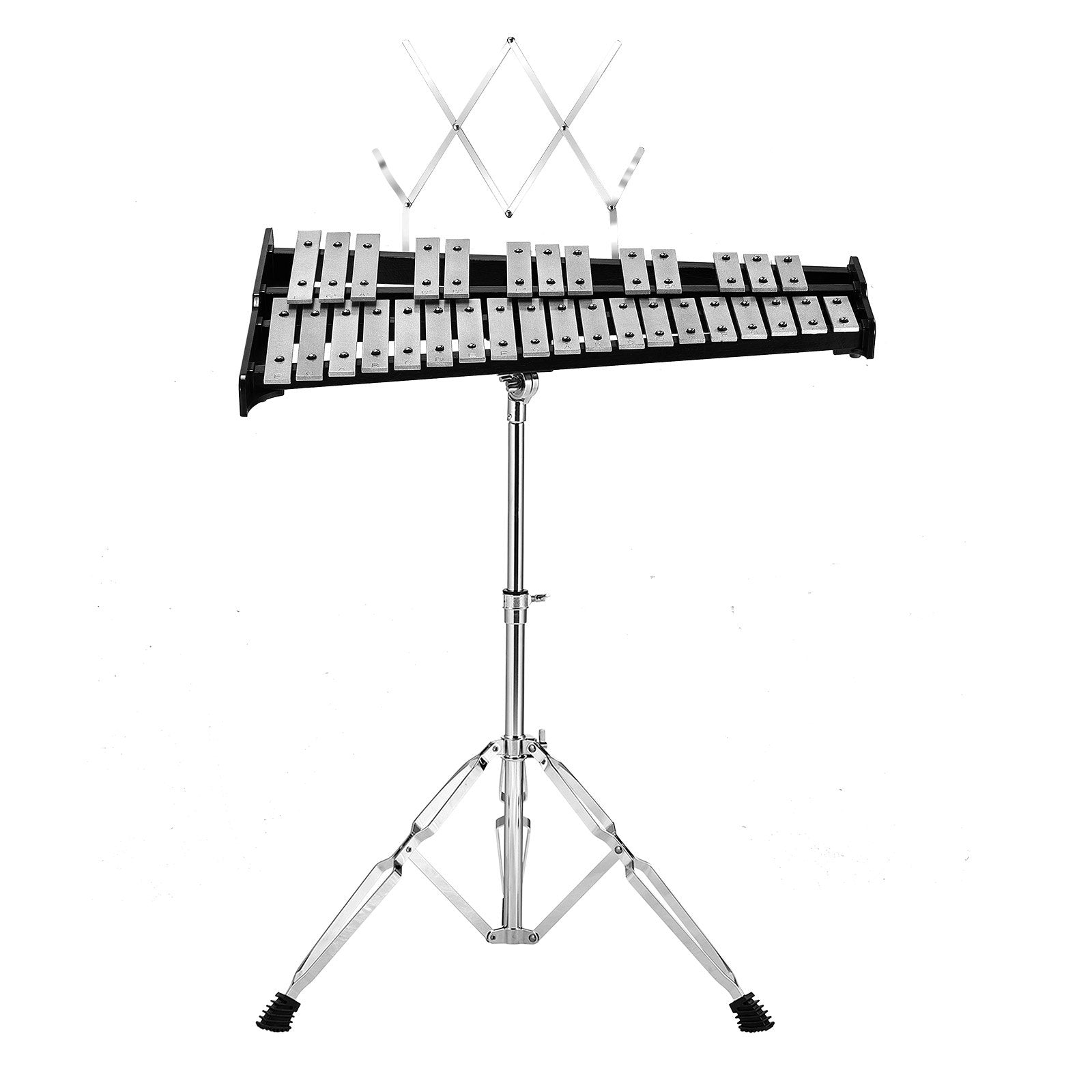 Glockenspiel Xylophone 32-Note Percussion Set Mallets Stand Carrying Bag