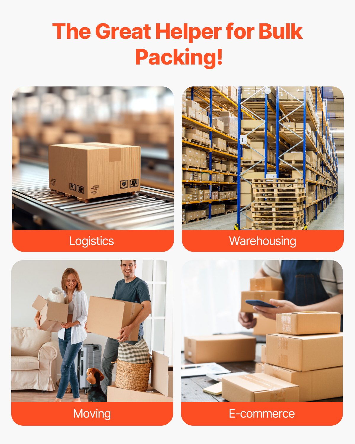 Clear Packing Tape 24 Rolls 1.88"x65yds 3in Core Heavy Duty Thick