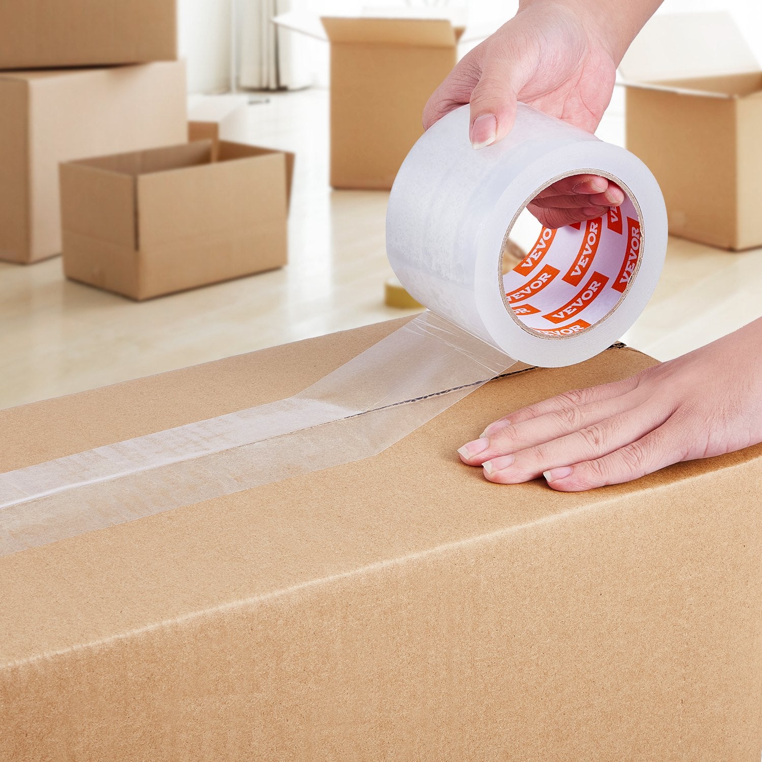 Clear Packing Tape 6 Rolls 3"x65yds 3in Core Heavy Duty Thick