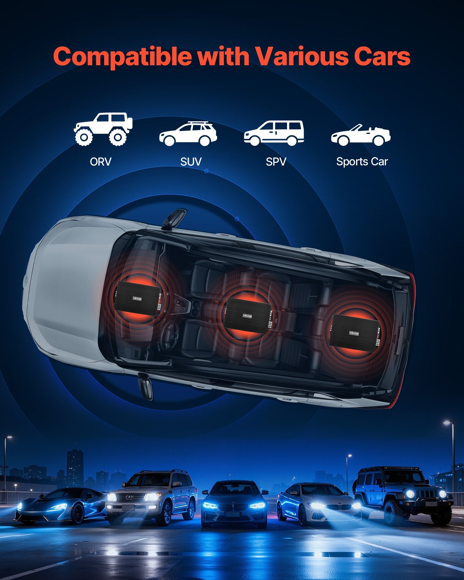4-Channel Bridgeable Car Audio Amplifier Stereo Amp for 12V Vehicles