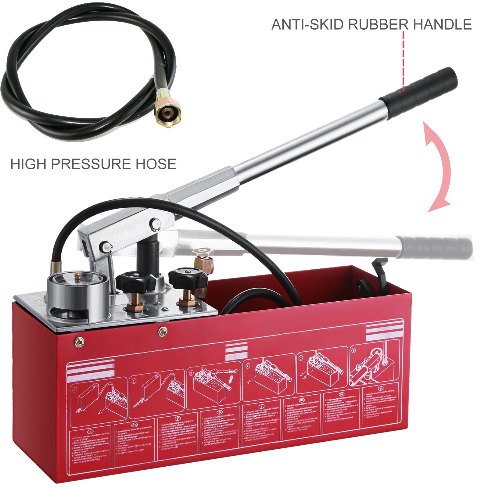 Hydraulic Pressure Test Pump 50 Bar H& 726 PSI 3.2 Gallon Hydrostatic Test Pump