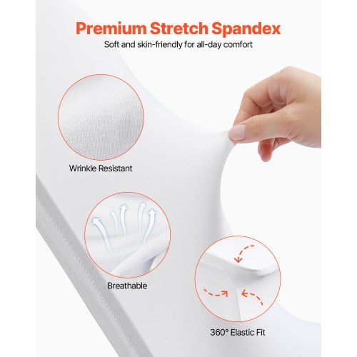 50PCS White Folding Chair Covers Spandex Universal Fitted Washable Slipcovers