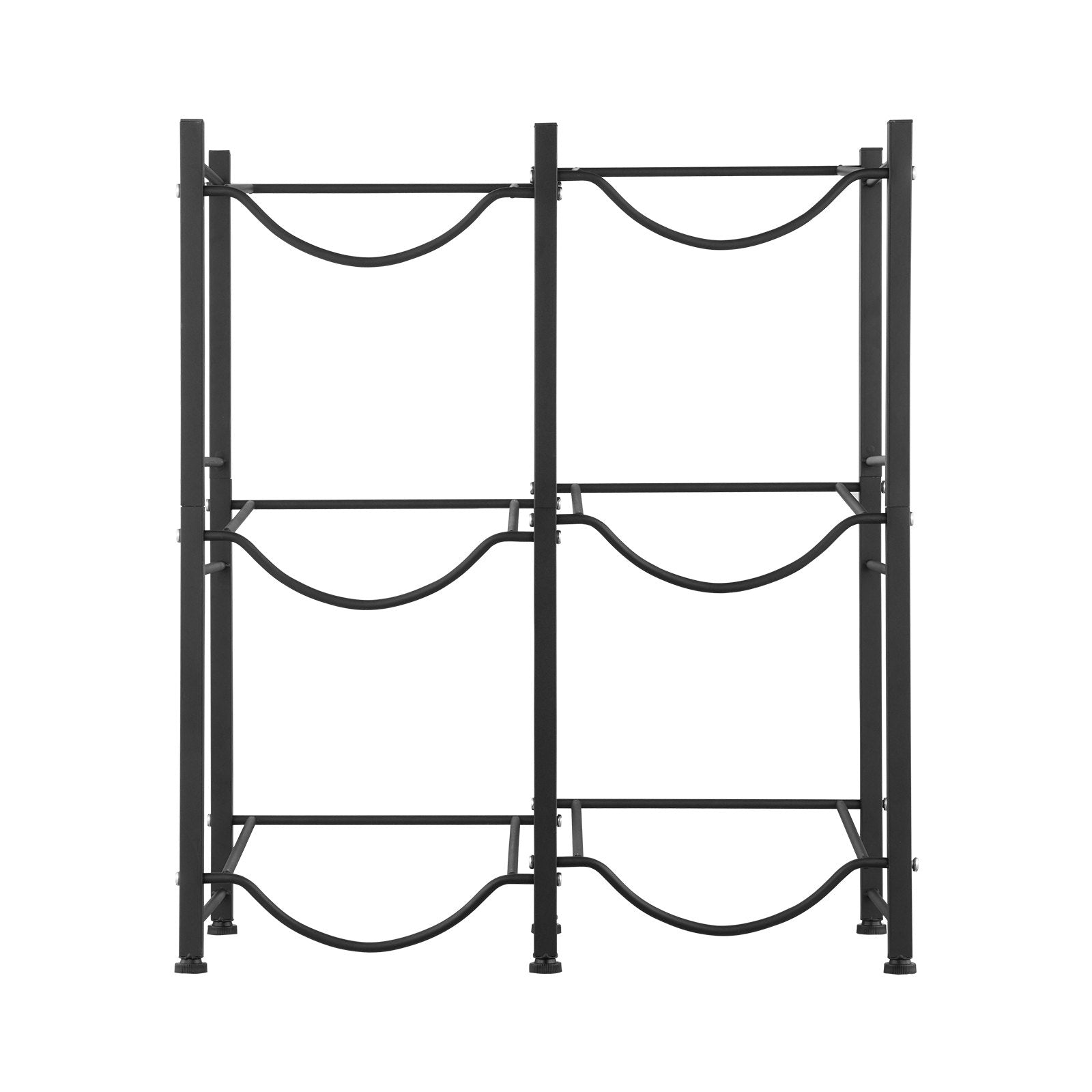 3 Tiers Water Jug Holder, Heavy Duty 5 Gallon Double Row Bottle Rack, Black
