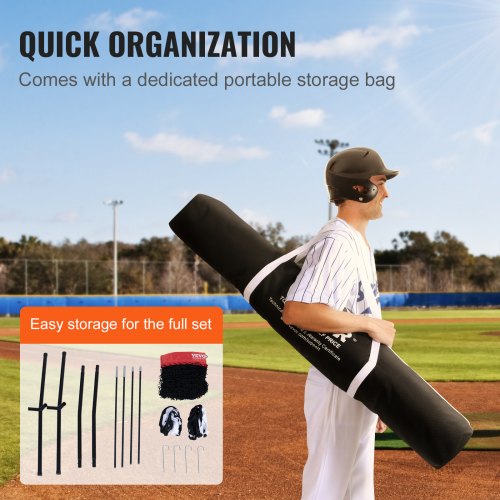 7x7 ft Baseball Softball Practice Net Portable Training Net with Bow Frame