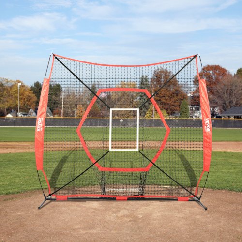 7x7 ft Baseball Softball Practice Net Portable Training Net with Bow Frame