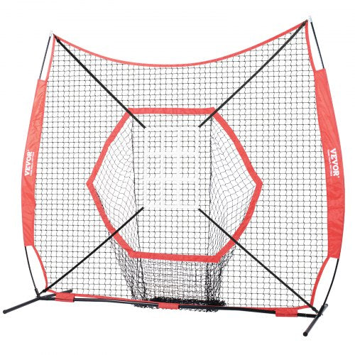 7x7 ft Baseball Softball Practice Net Portable Training Net with Bow Frame