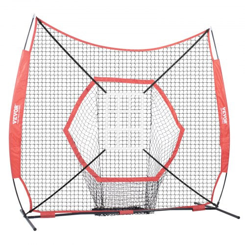 7x7 ft Baseball Softball Practice Net Portable Training Net with Bow Frame