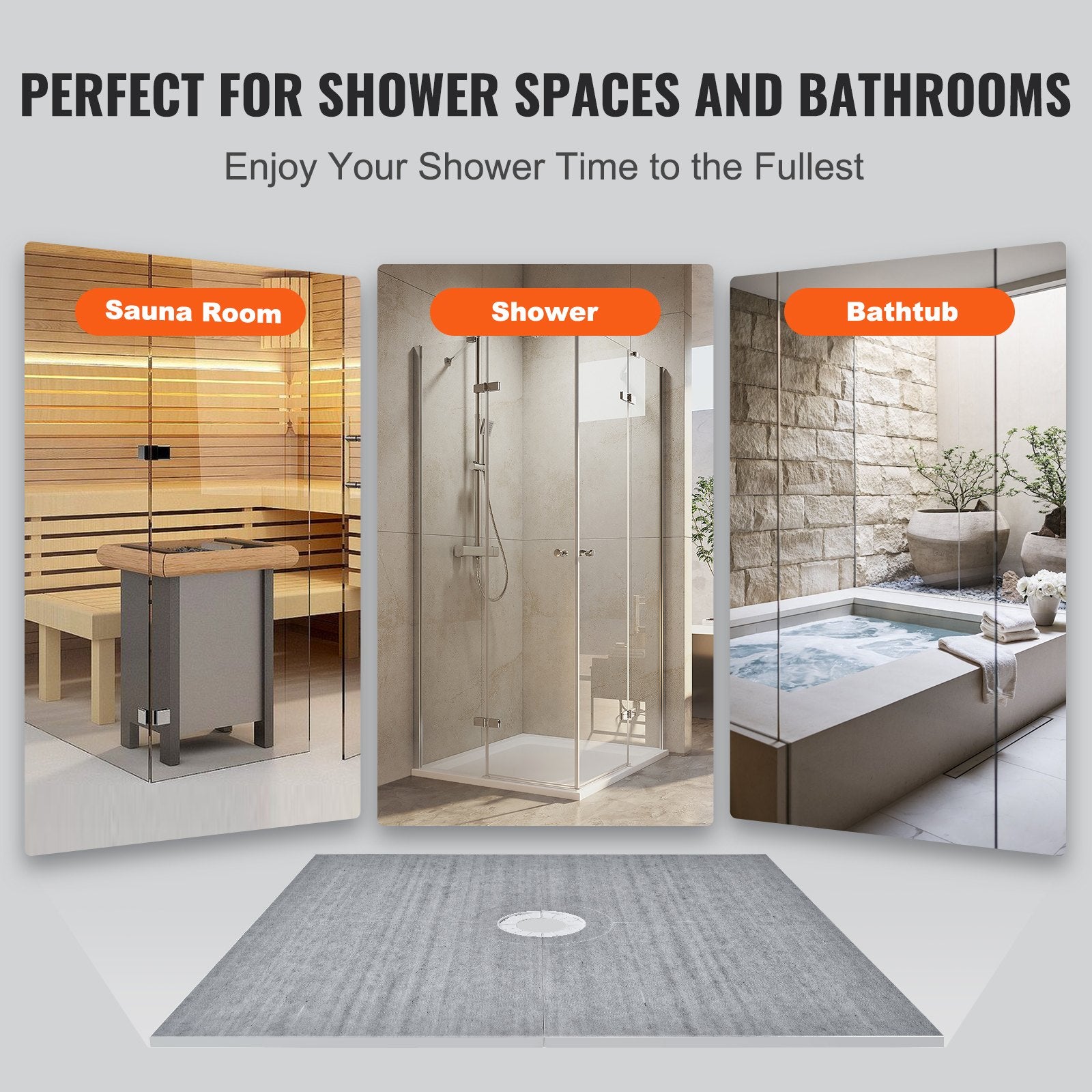 Shower Curb Kit 1828x1828mm 50.8mm ABS Flange 101.6mm Stainless Waterproof