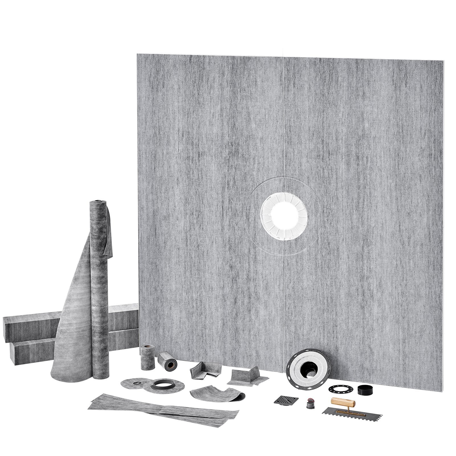 Shower Curb Kit 1828x1828mm 50.8mm ABS Flange 101.6mm Stainless Waterproof