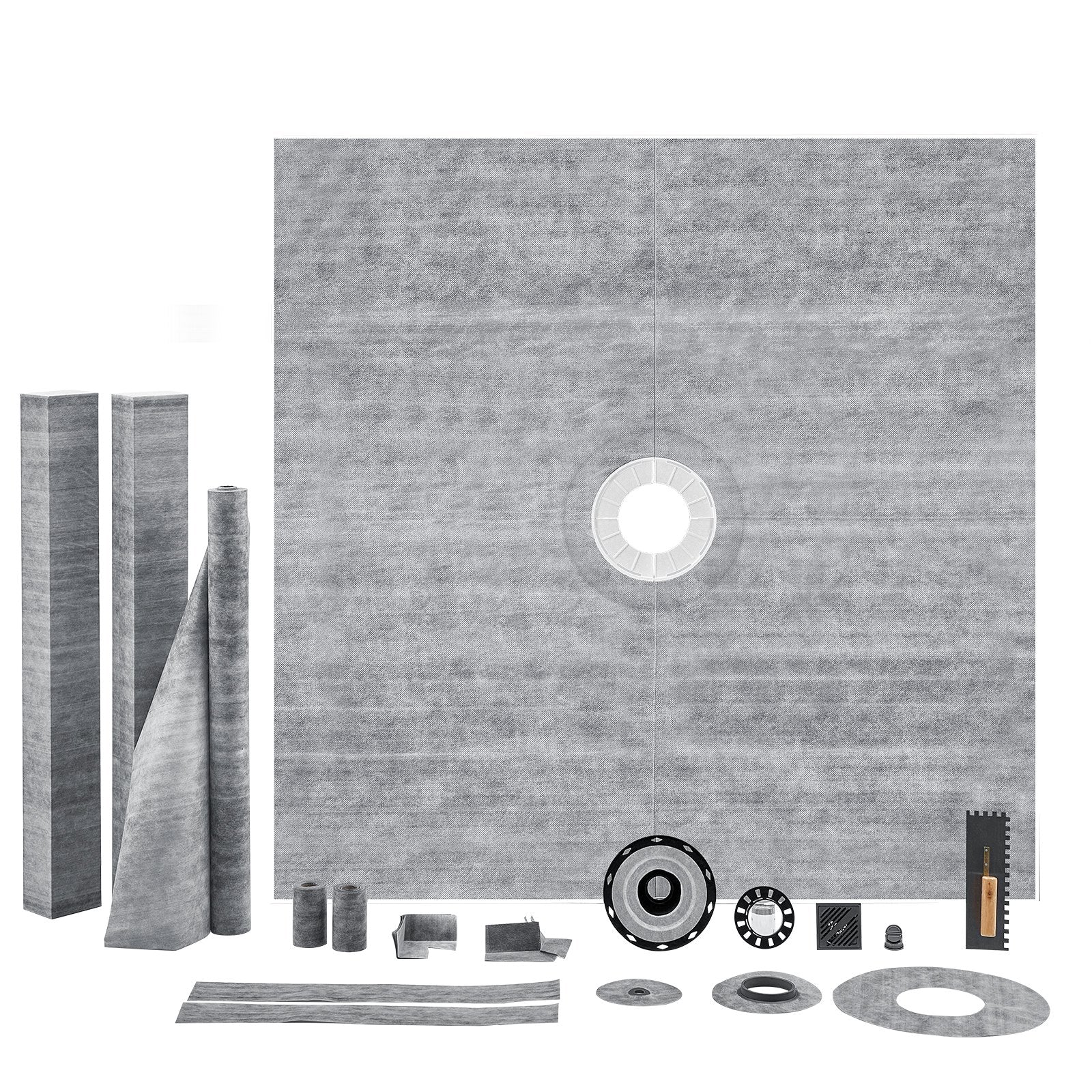 Shower Curb Kit 1828x1828mm 50.8mm ABS Flange 101.6mm Stainless Waterproof