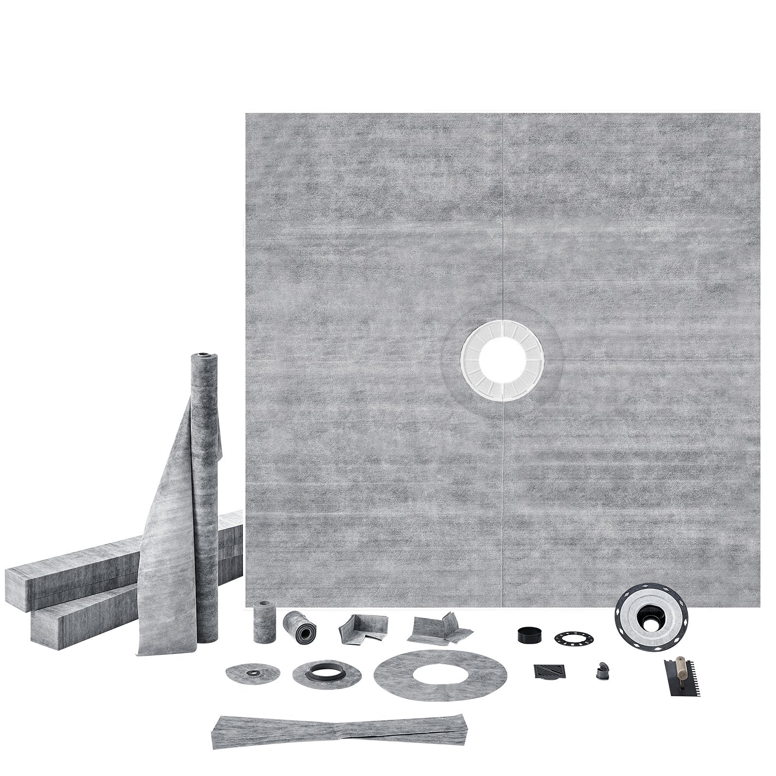 Shower Curb Kit 1828x1828mm 50.8mm ABS Flange 101.6mm Stainless Waterproof