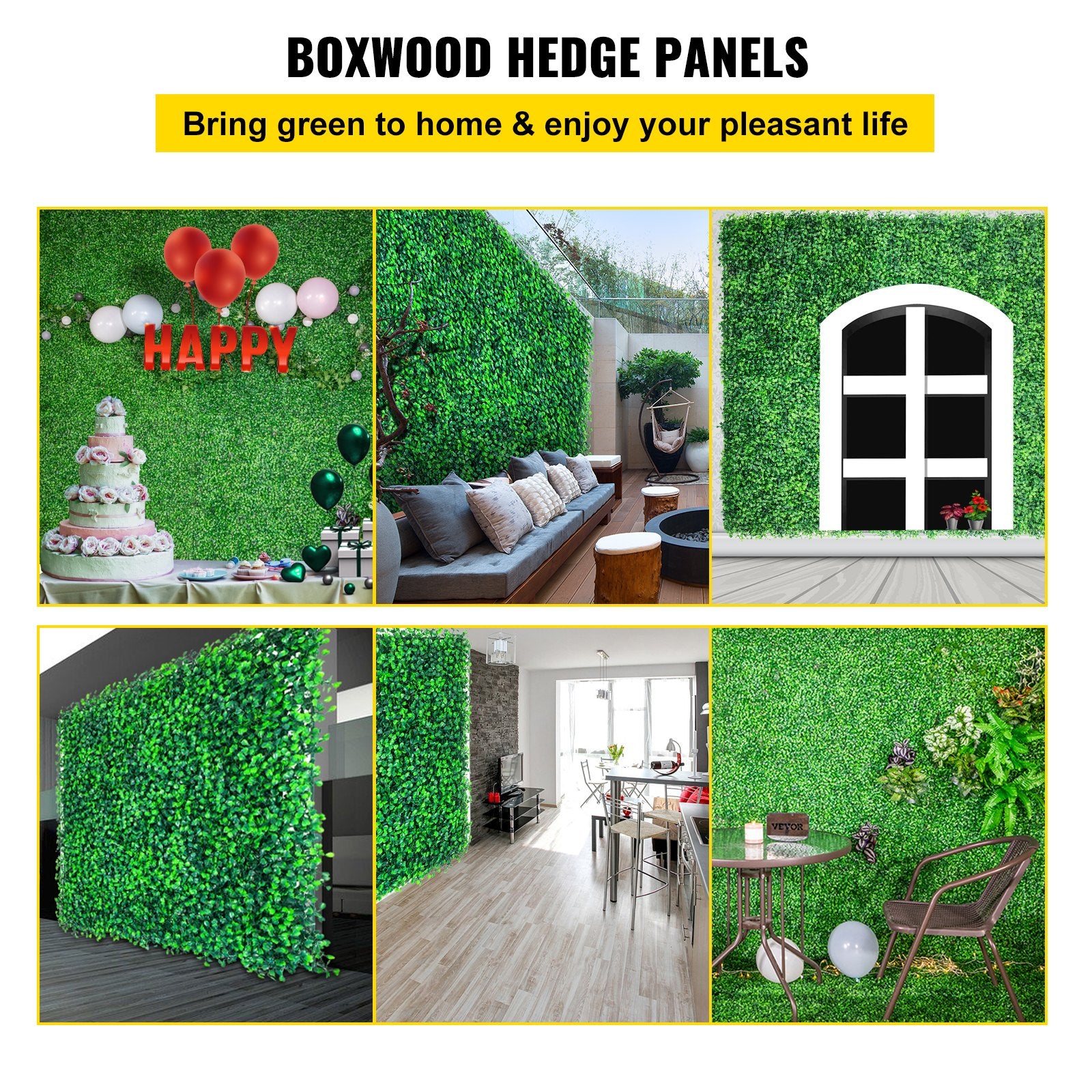Artificial Boxwood Panels, 12-Pack 20"x20" Hedge Wall Panels for Indoor Outdoor