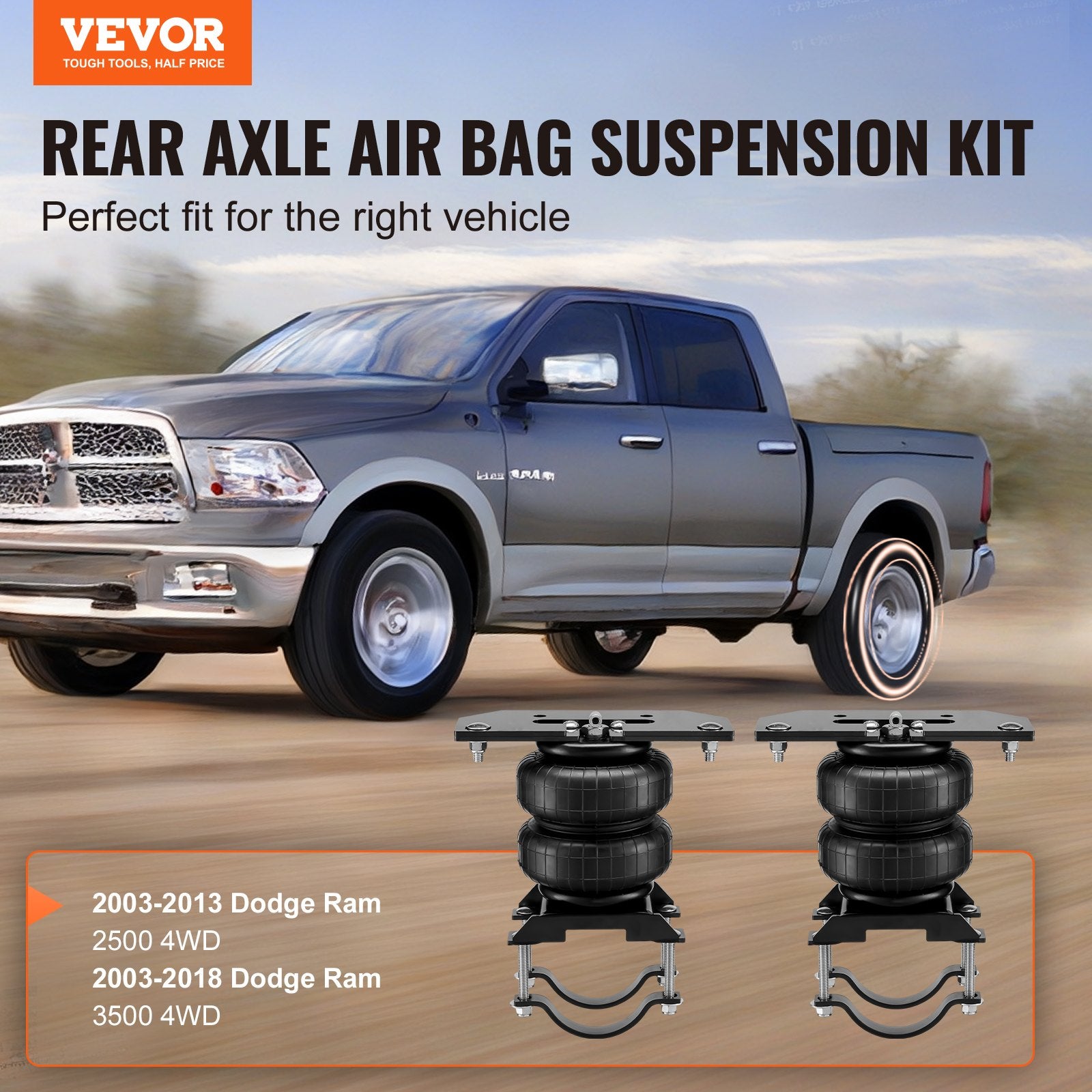 Air Bag Suspension Kit 5000 lbs Compatible 2003-2013 Ram 2500 4WD 3500 4WD