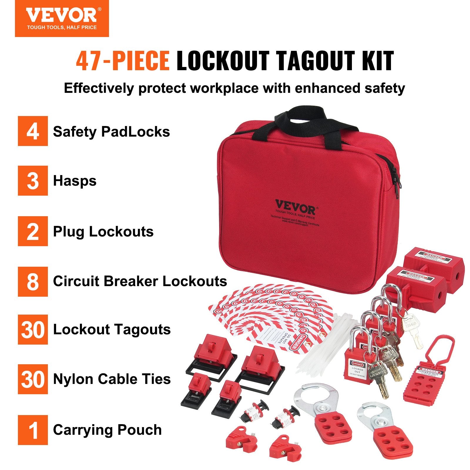 47 PCS Electrical Lockout Tagout Kit