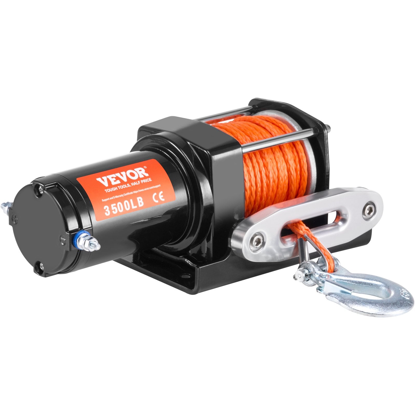 Winch Electric 1588KG 12V DC ATV 0.5in x 1188.7cm Synthetic Rope IP55