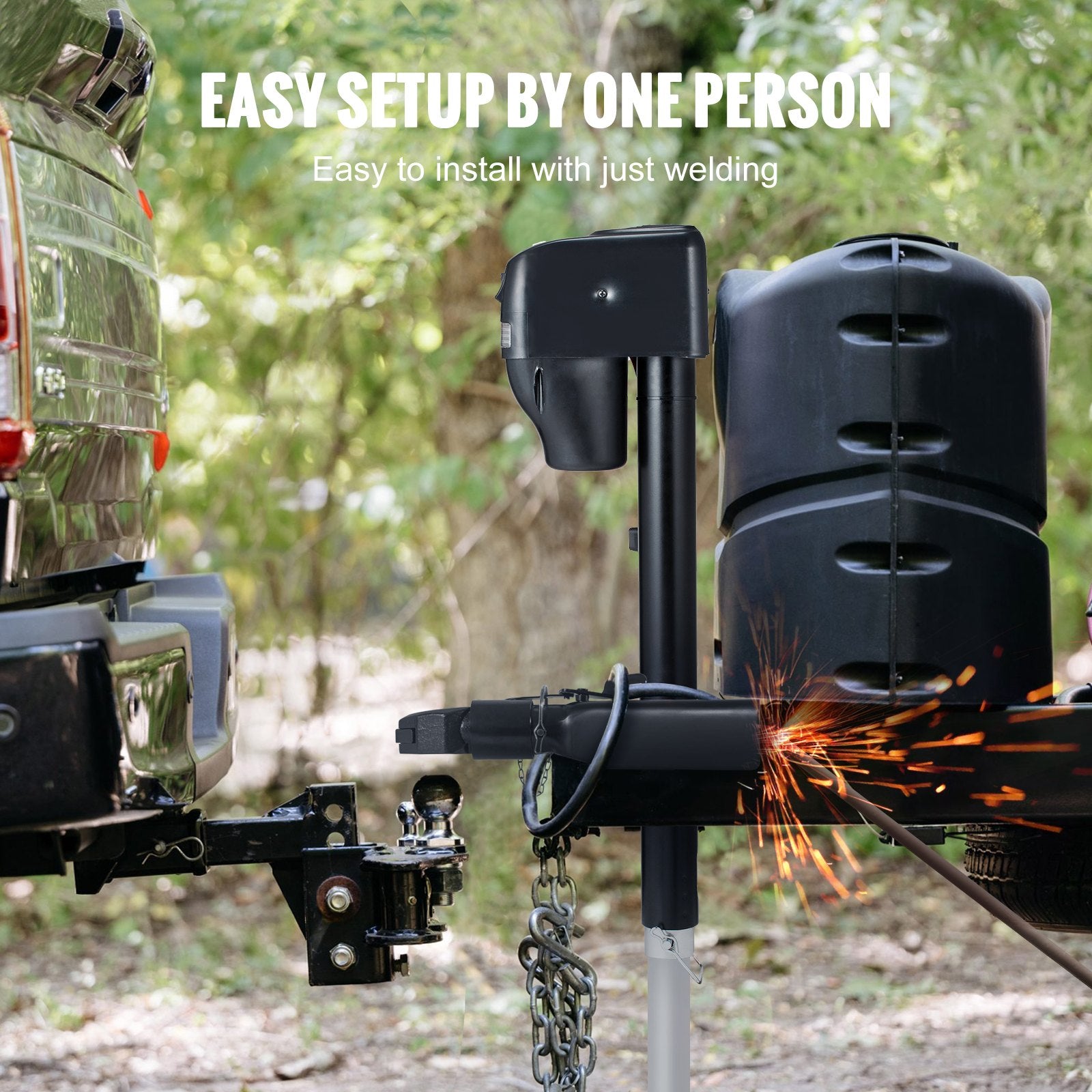 A-Frame Trailer Coupler, Heavy Duty Steel, 2-Inch Hitch, 7000 lbs Towing, Black