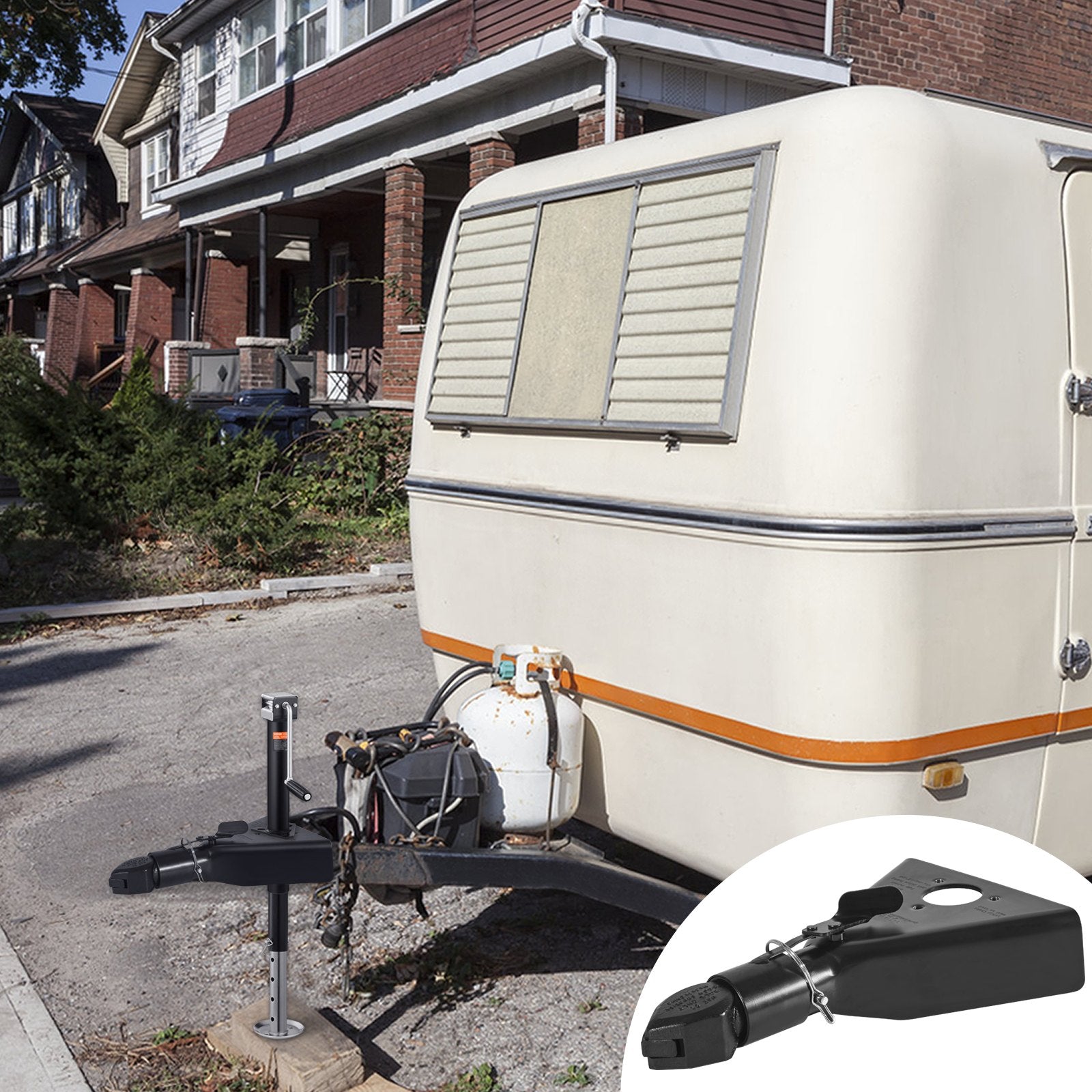 A-Frame Trailer Coupler, Heavy Duty Steel, 2-Inch Hitch, 7000 lbs Towing, Black