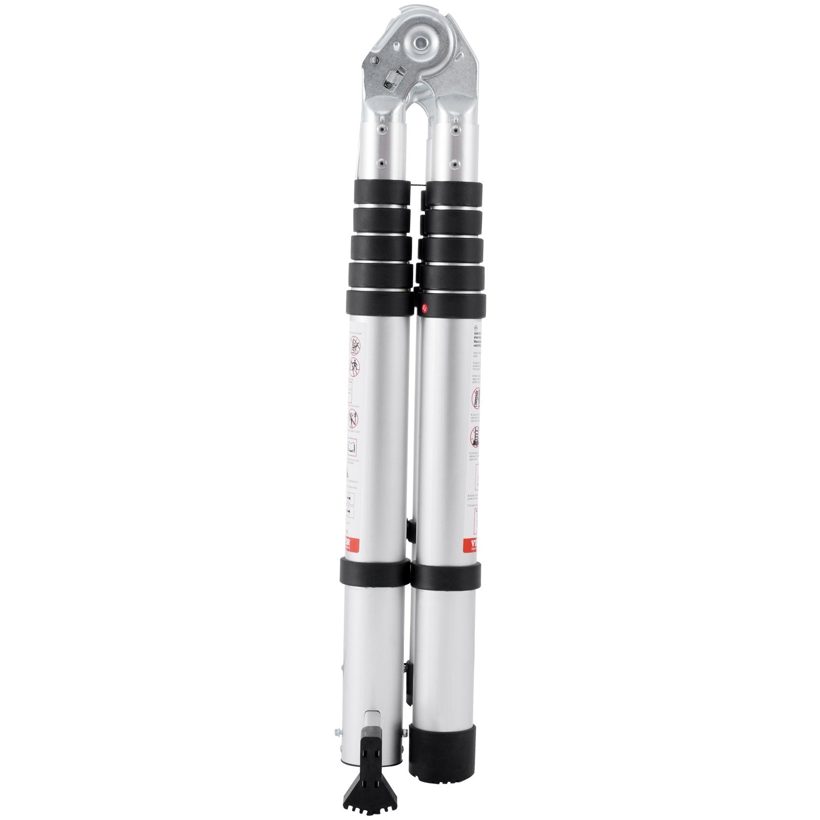 Telescoping Ladder 12.5FT A-Shape Aluminum Multi-Button Retraction 375LBS