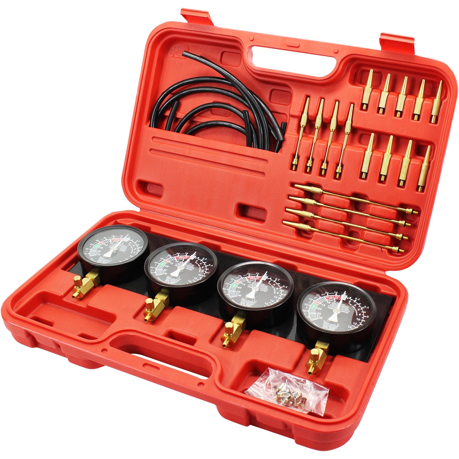Fuel Vacuum Carburetor Synchronizer Tool Kit with Gauge and Rubber Hose