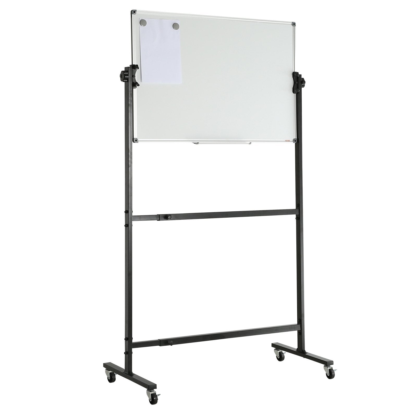 Rolling Magnetic Whiteboard 91.5x61cm Double-Sided Adjustable Dry Erase Board