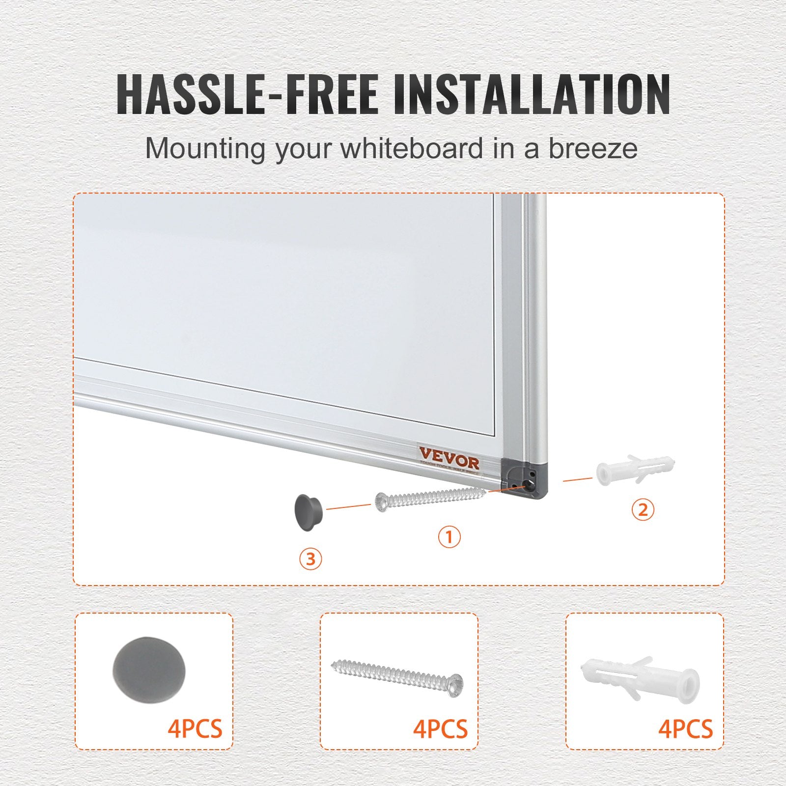 Magnetic Whiteboard Dry Erase Board 36x24" Wall Mounted for Office