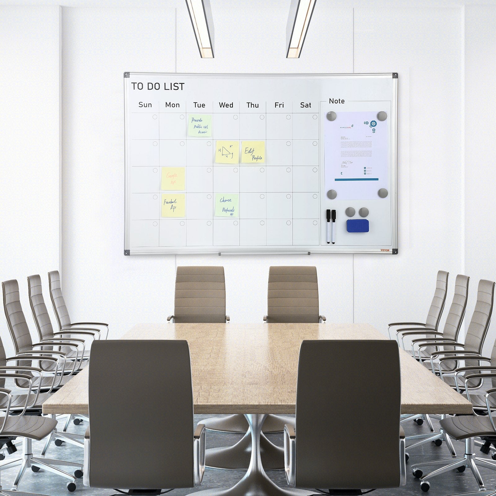 Magnetic Whiteboard Dry Erase Board 36x24" Wall Mounted for Office
