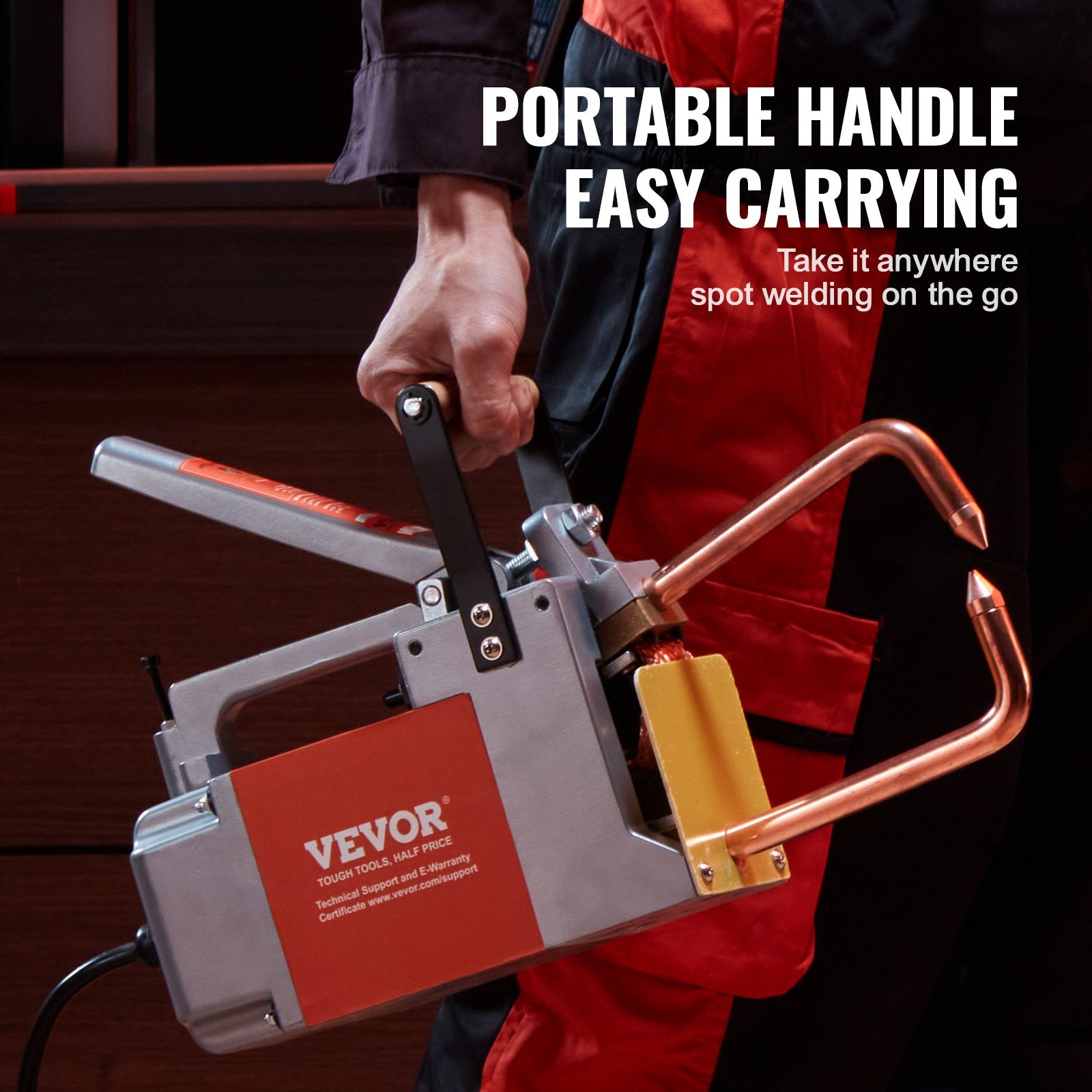 Portable Spot Welder 1/8" Handheld 8KVA Spot Welding Machine for Metal Sheets