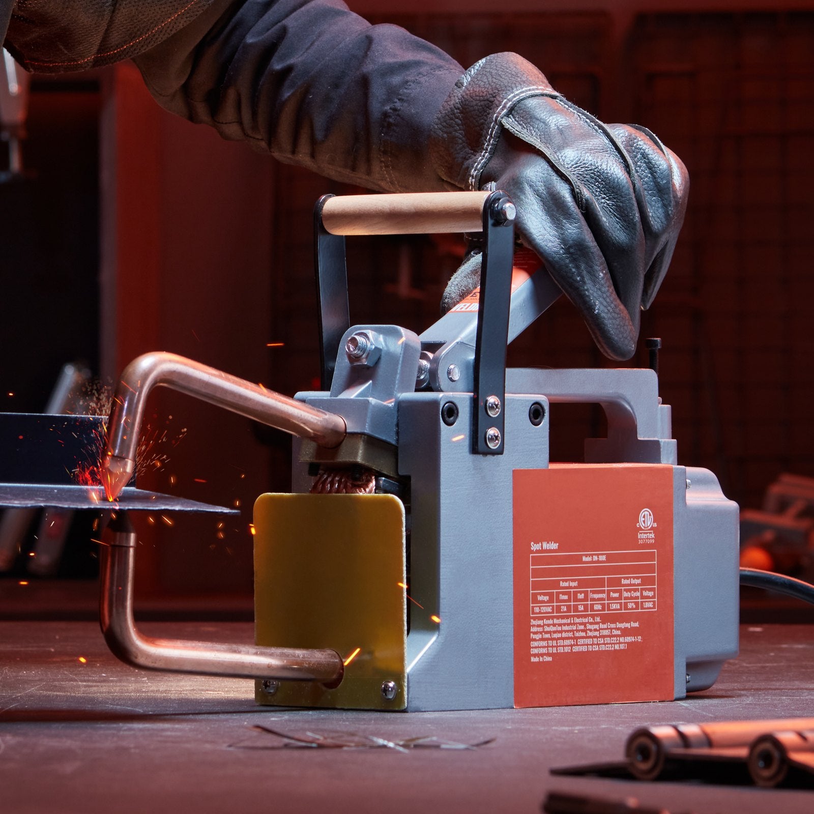 Portable Spot Welder 1/8" Handheld 8KVA Spot Welding Machine for Metal Sheets