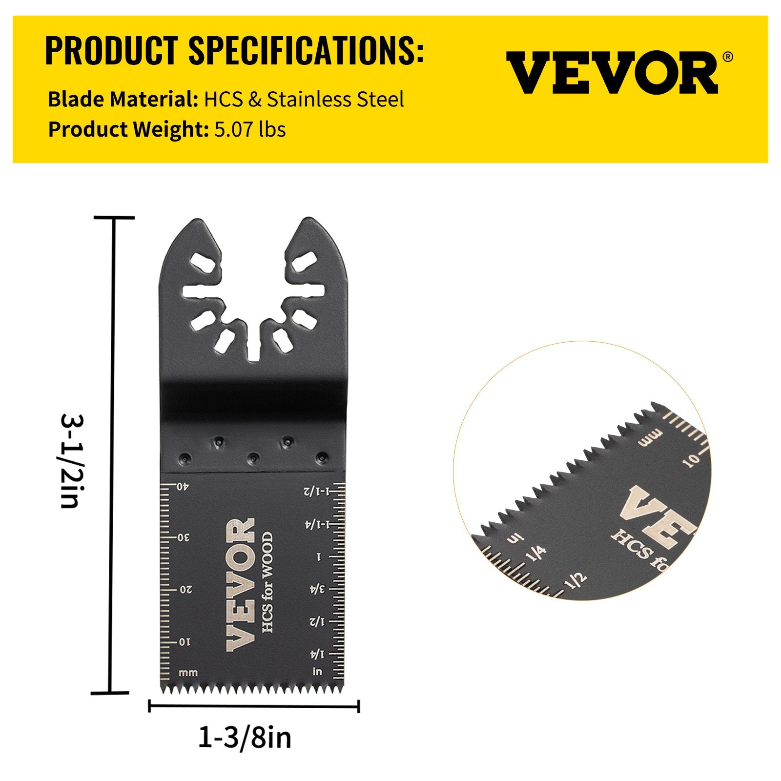 Oscillating Saw Blades 100PCS Quick Release HCS Multitool Wood Plastic Kit