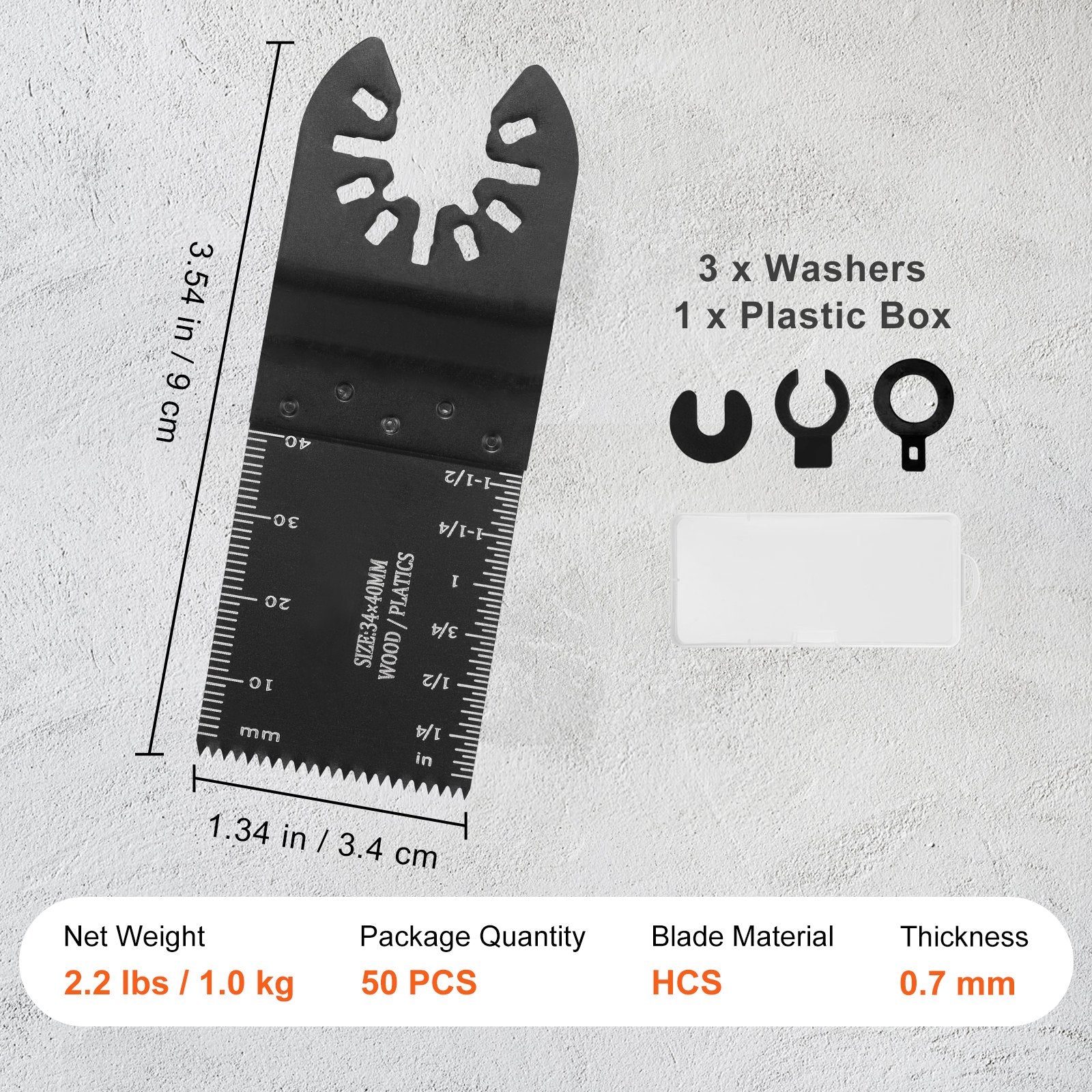 Oscillating Saw Blades 50PCS Universal Quick Release Multitool Wood Aluminum