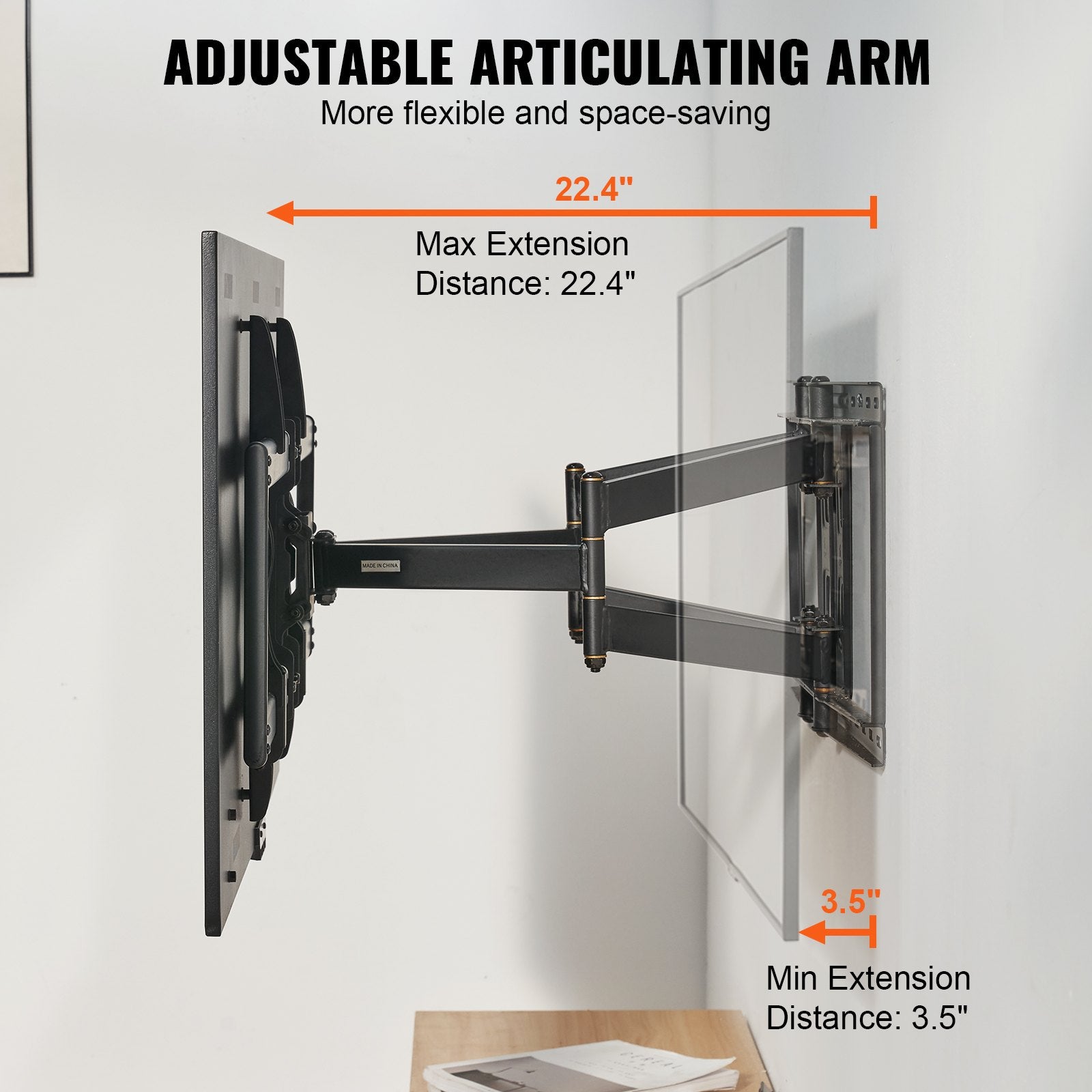 Full Motion TV Mount for 37-90" TVs Swivel Tilt 4 Articulating Arms 165 lbs