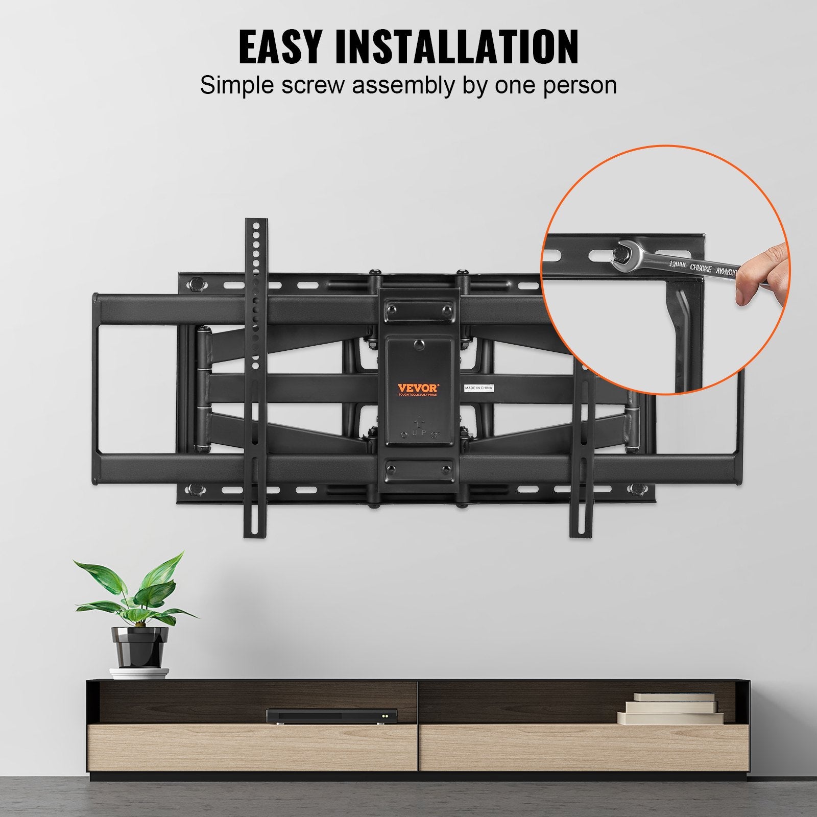 Full Motion TV Mount for 37-90" TVs Swivel Tilt 4 Articulating Arms 165 lbs