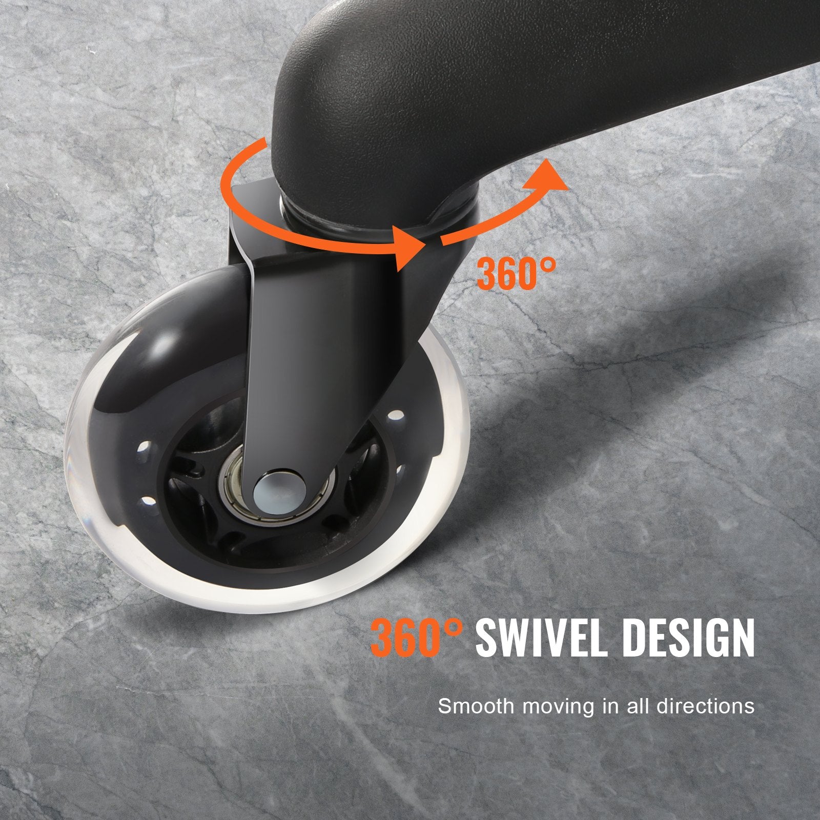 Set of 5 Heavy Duty Office Chair Wheels 7.62cm Silent Swivel Caster