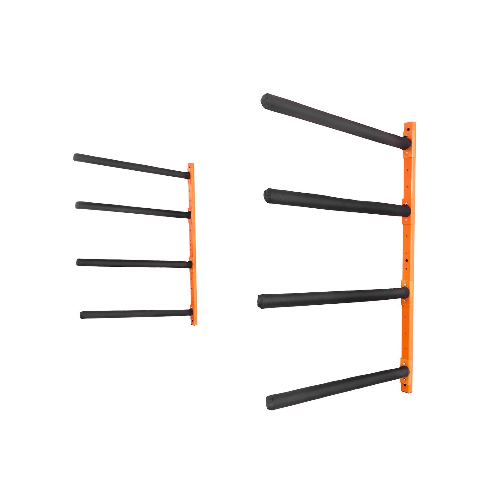 Wall Kayak Storage Rack 4-Capacity Adjustable Padded Arms 181.6kg Load