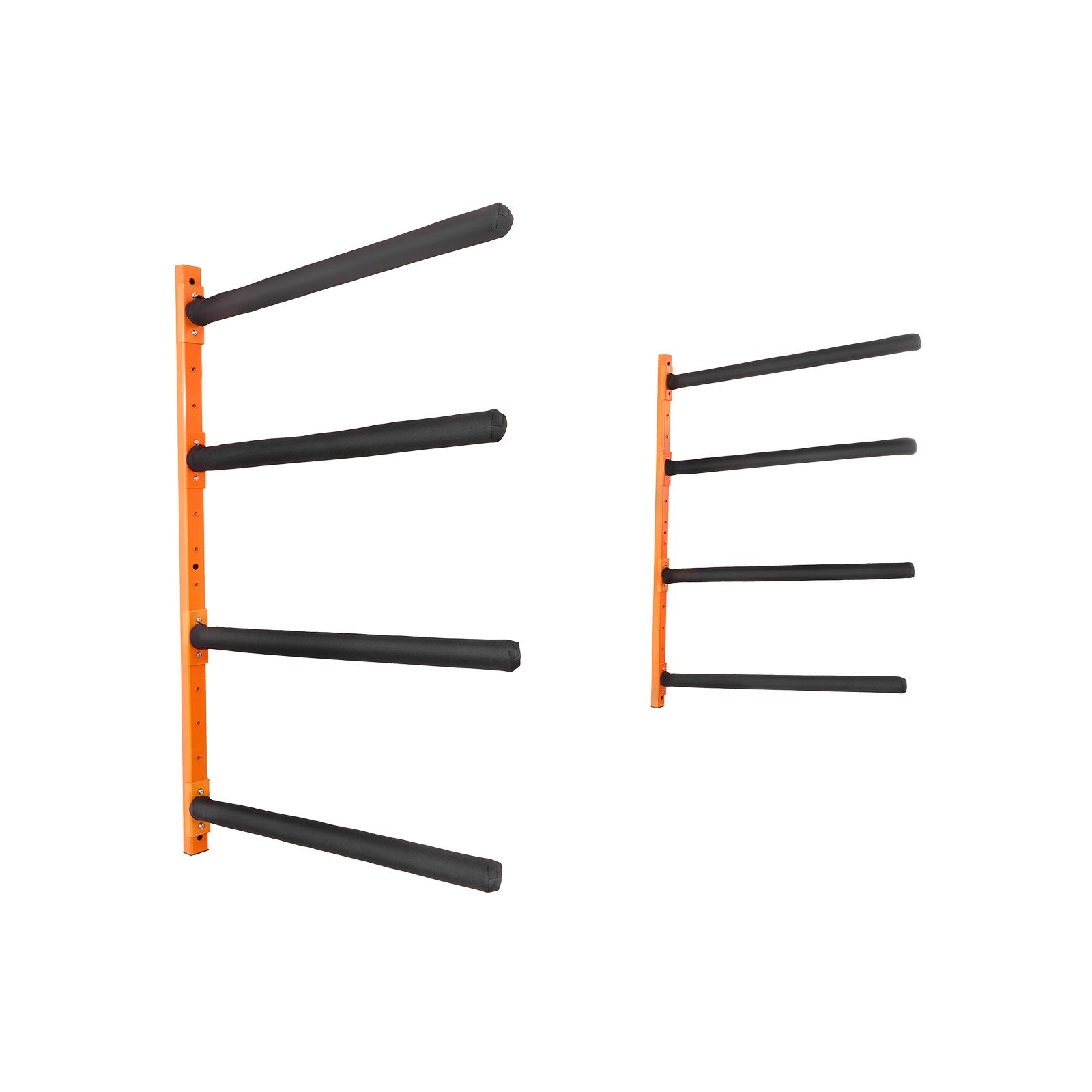 Wall Kayak Storage Rack 4-Capacity Adjustable Padded Arms 181.6kg Load