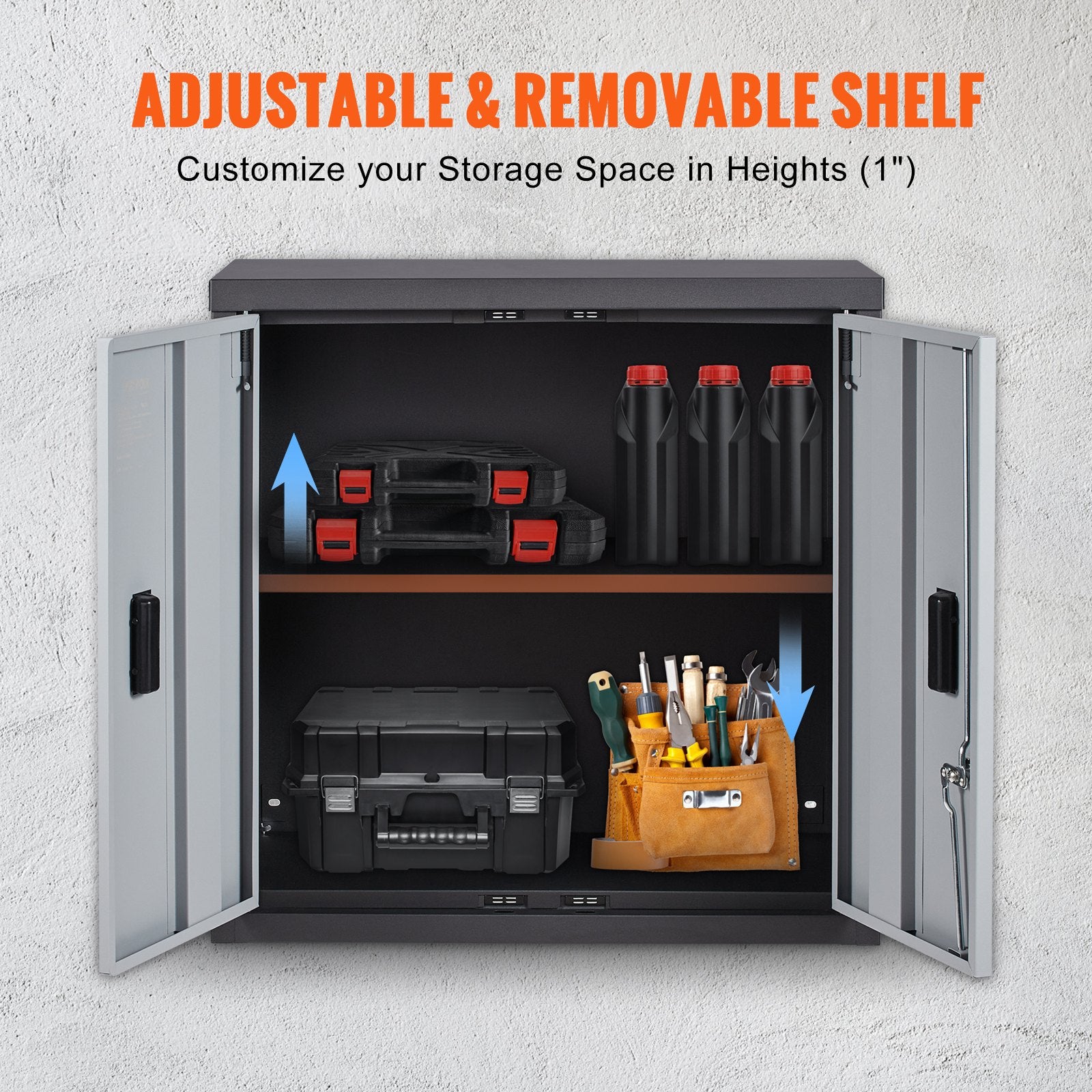 Wall Cabinet Foldable Garage Cabinet Wall-Mounted 26 Inch