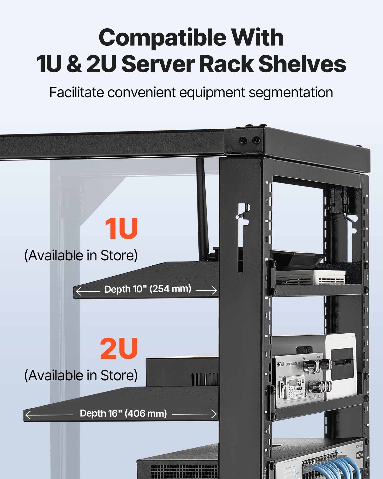 12U Wall Mount Server Rack 68.04kg Open Frame 180° Swing Door Black