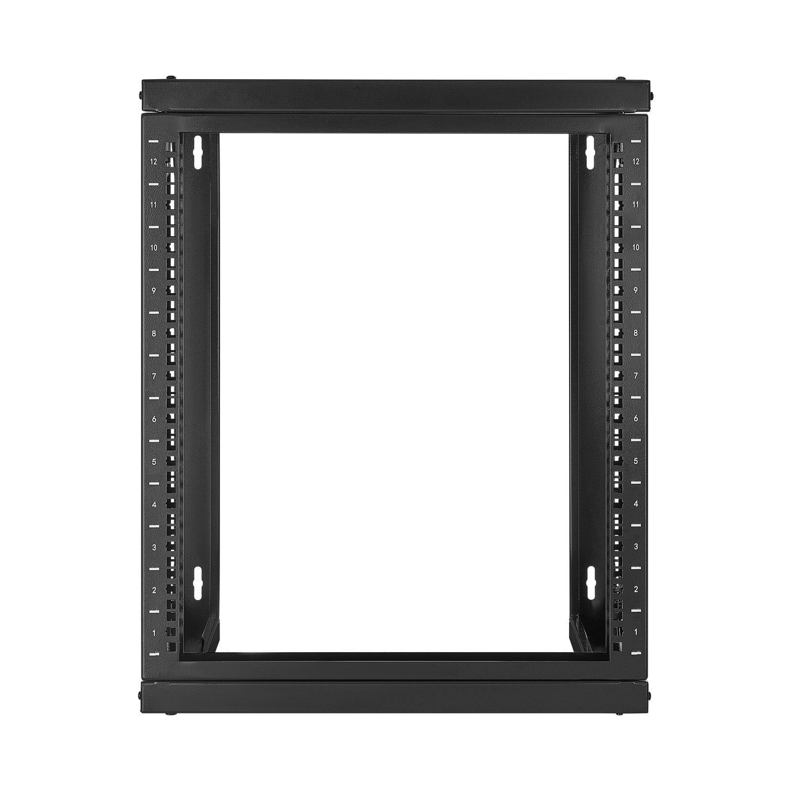 12U Wall Mount Server Rack 68.04kg Open Frame 180° Swing Door Black