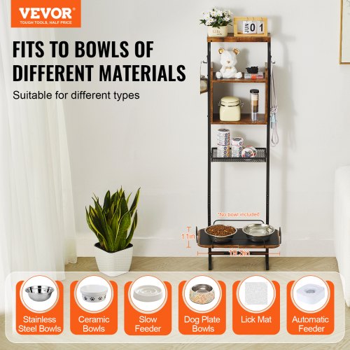 VEVOR Pet Feeding Station Elevated Dog Bowls with Storage Shelves