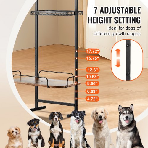 VEVOR Pet Feeding Station Elevated Dog Bowls with Storage Shelves