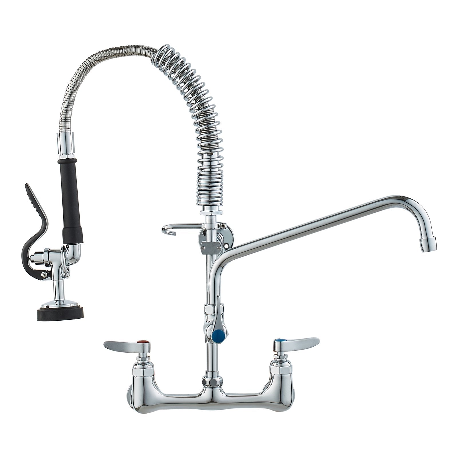Commercial Pre-Rinse Kitchen Faucet 21" Wall Mount with 12" Swing Spout