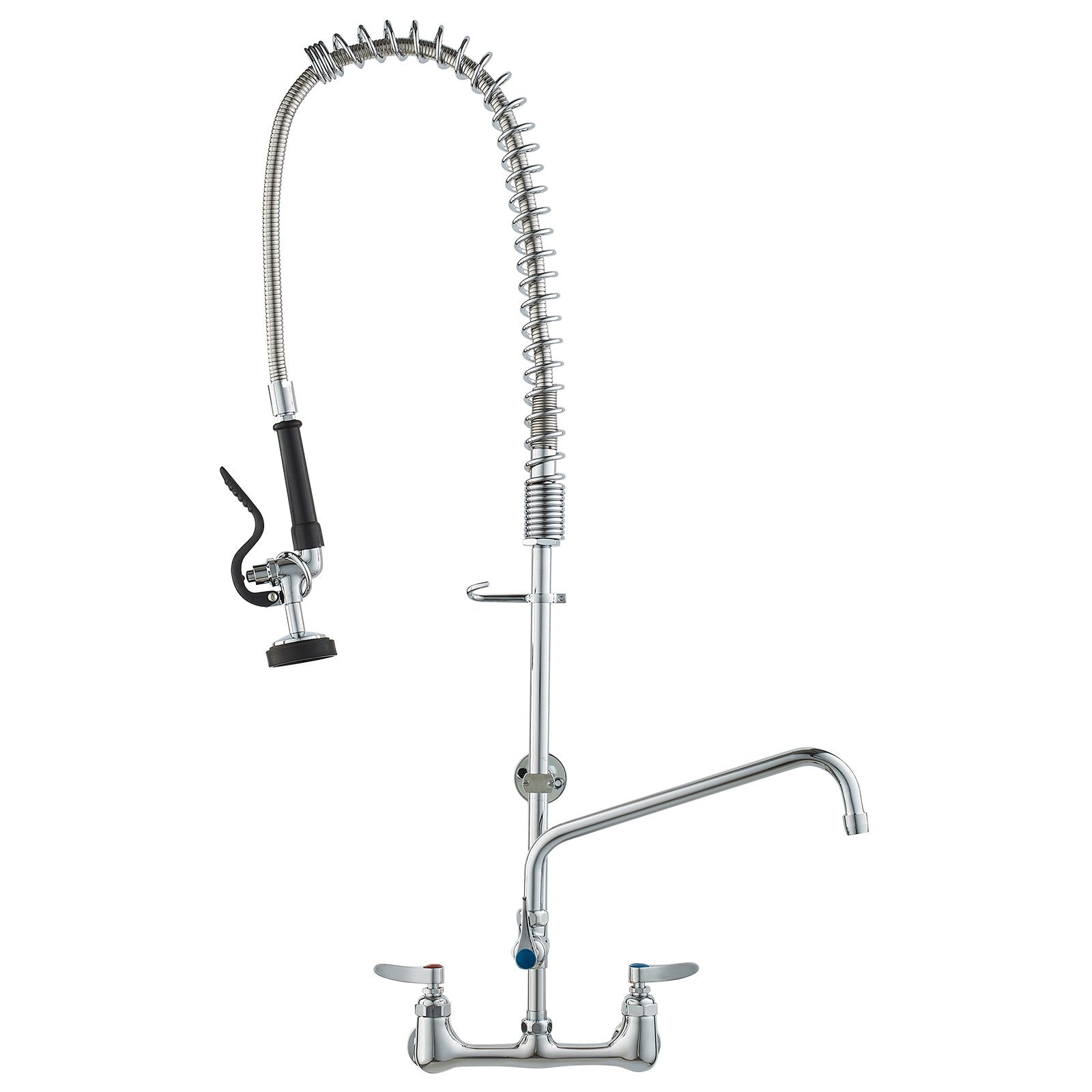 36" Commercial Pre-Rinse Kitchen Faucet Wall Mount 12" Swing Spout